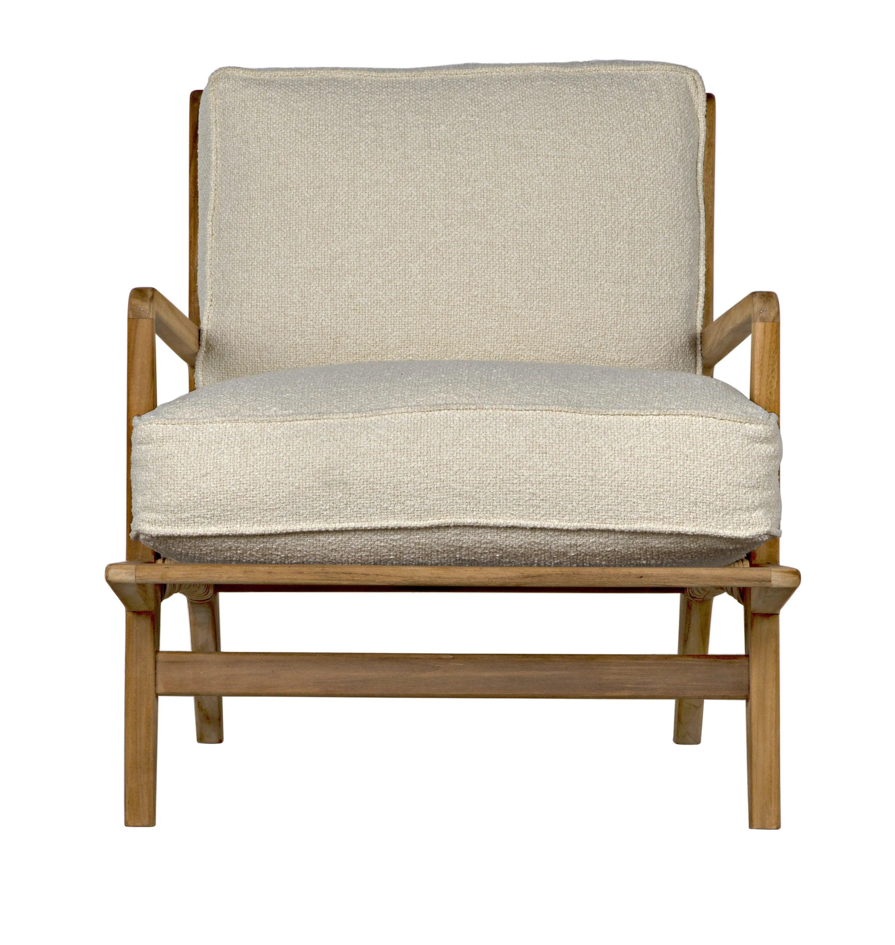 Allister Chair, White US Made Cushions - Remutear