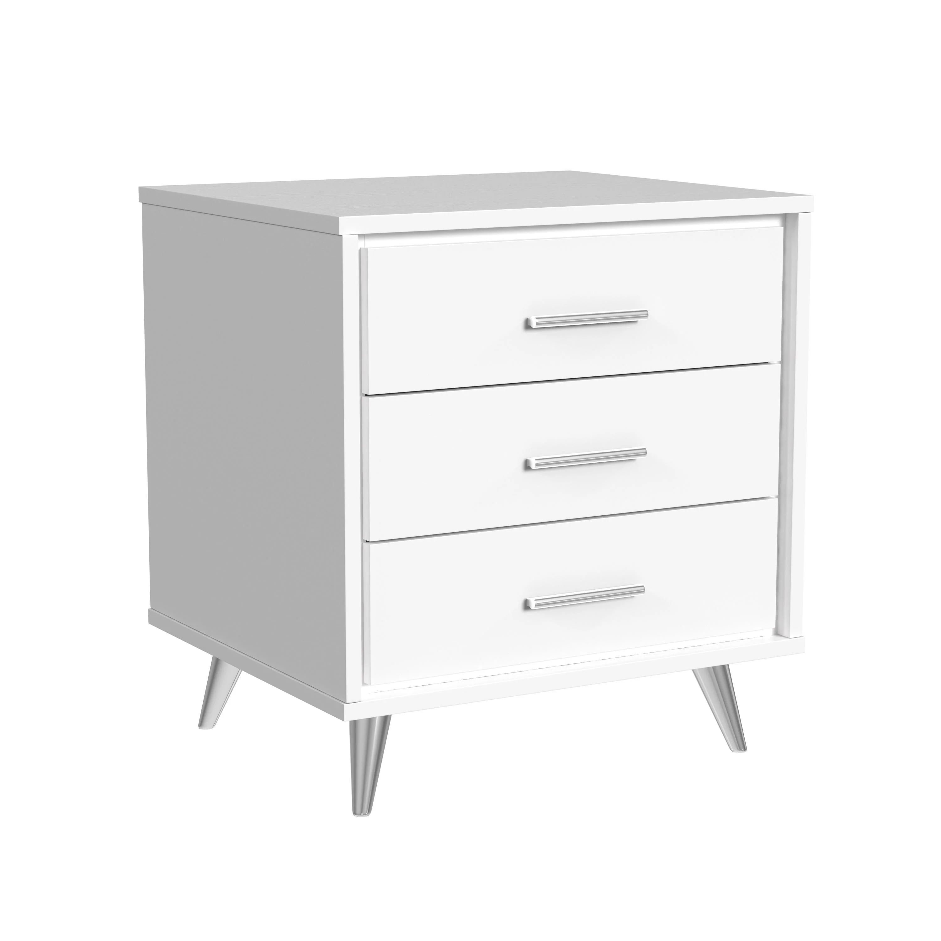Oren Nightstand with Drawers - White - Remutear
