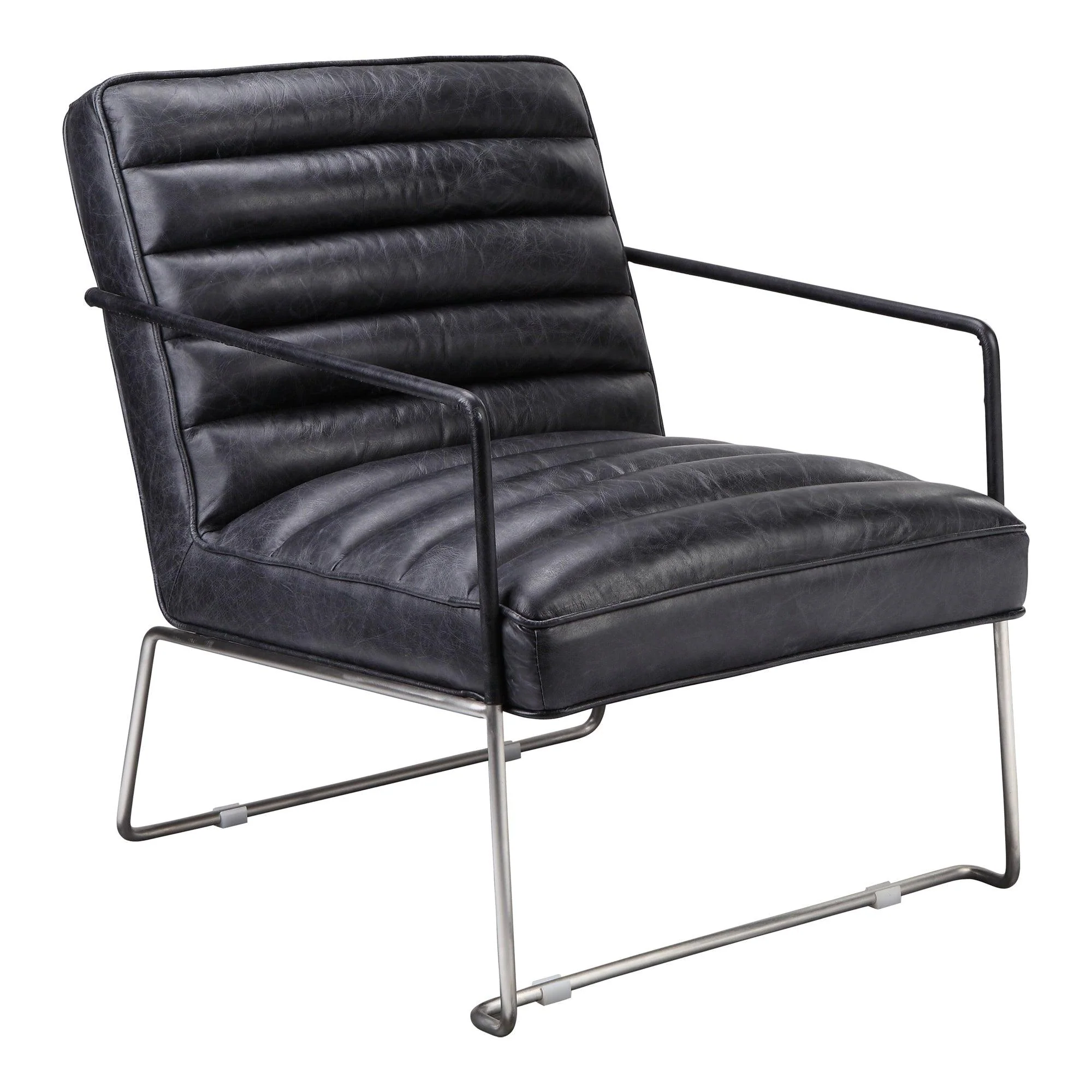 Desmond Club Chair Onyx Black Leather - Remutear