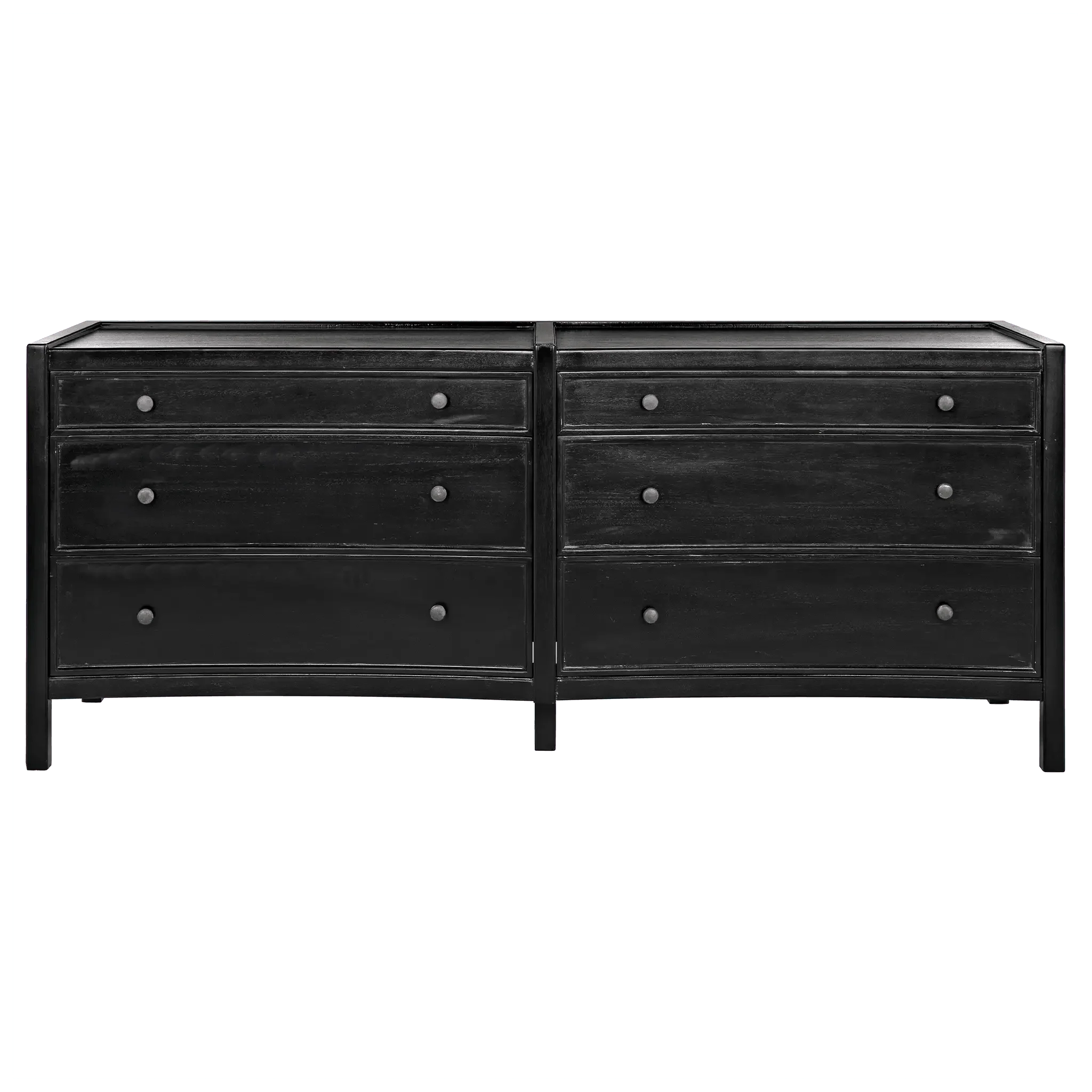 Hampton 6 Drawer Dreser, Hand Rubbed Black - Remutear