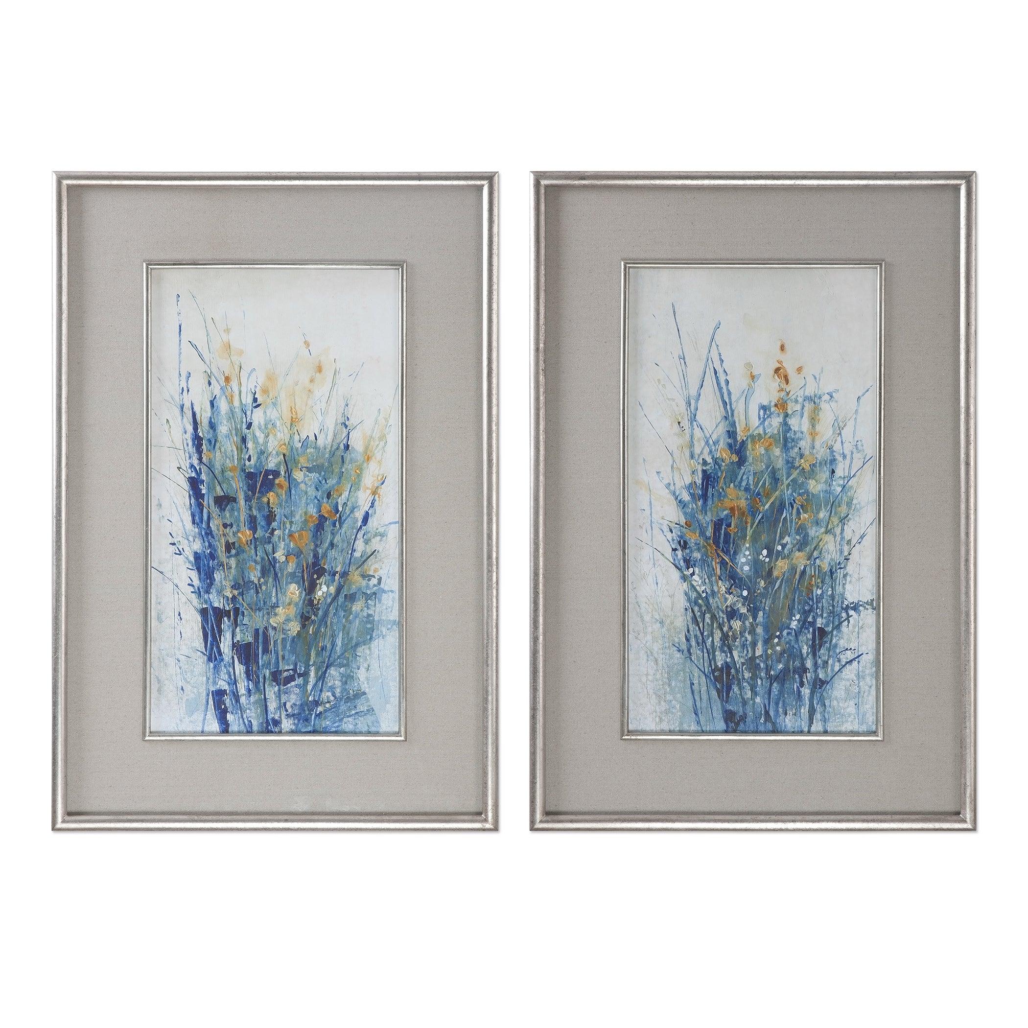 Indigo Florals Framed Art S/2 - Remutear