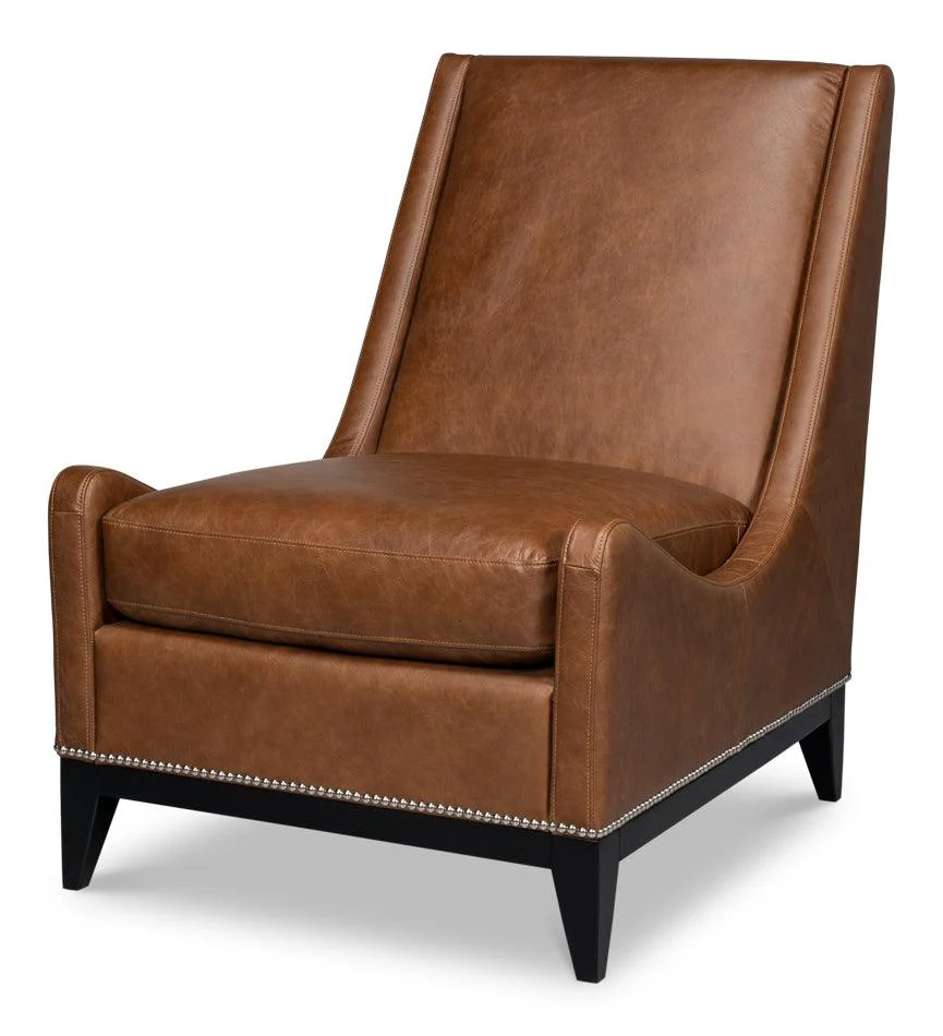 Brandy Accent Chair In Distilled Leather - Remutear