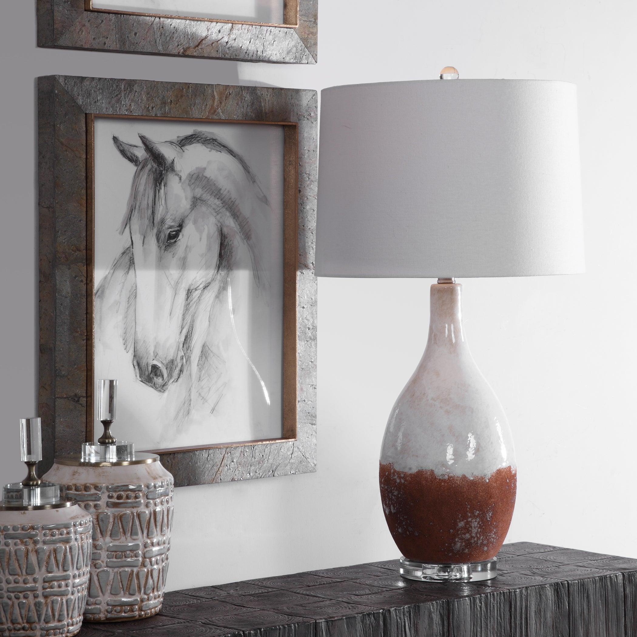 DURANGO RUST WHITE TABLE LAMP - Remutear
