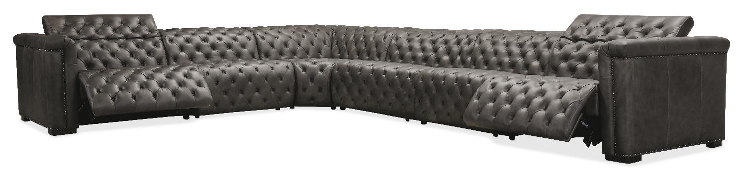 Savion Grandier 6 pc Sectional with3 Power Recline Power Headrest - Remutear