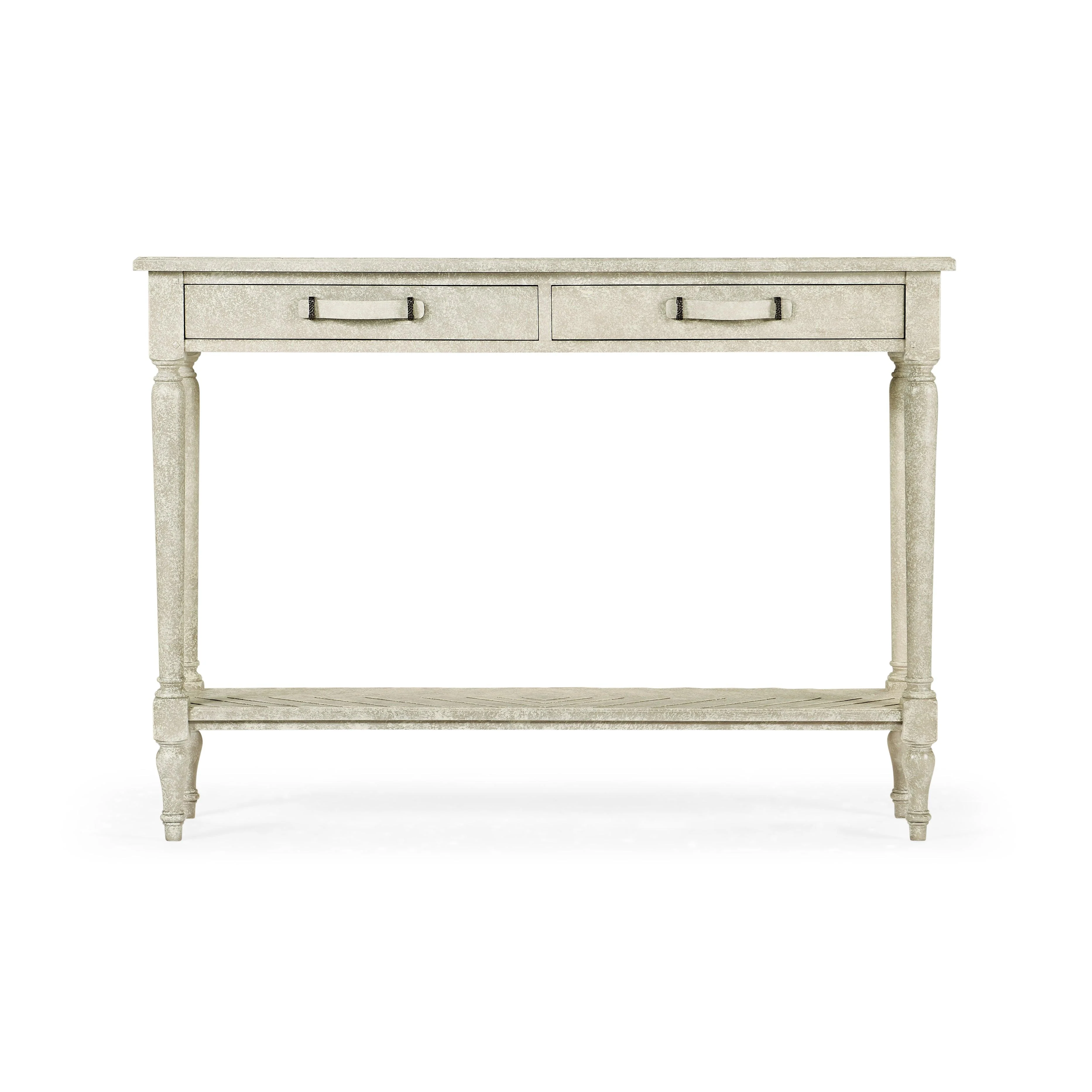 Casual Accents Whitewash Driftwood Inlay Top Console Table - Remutear