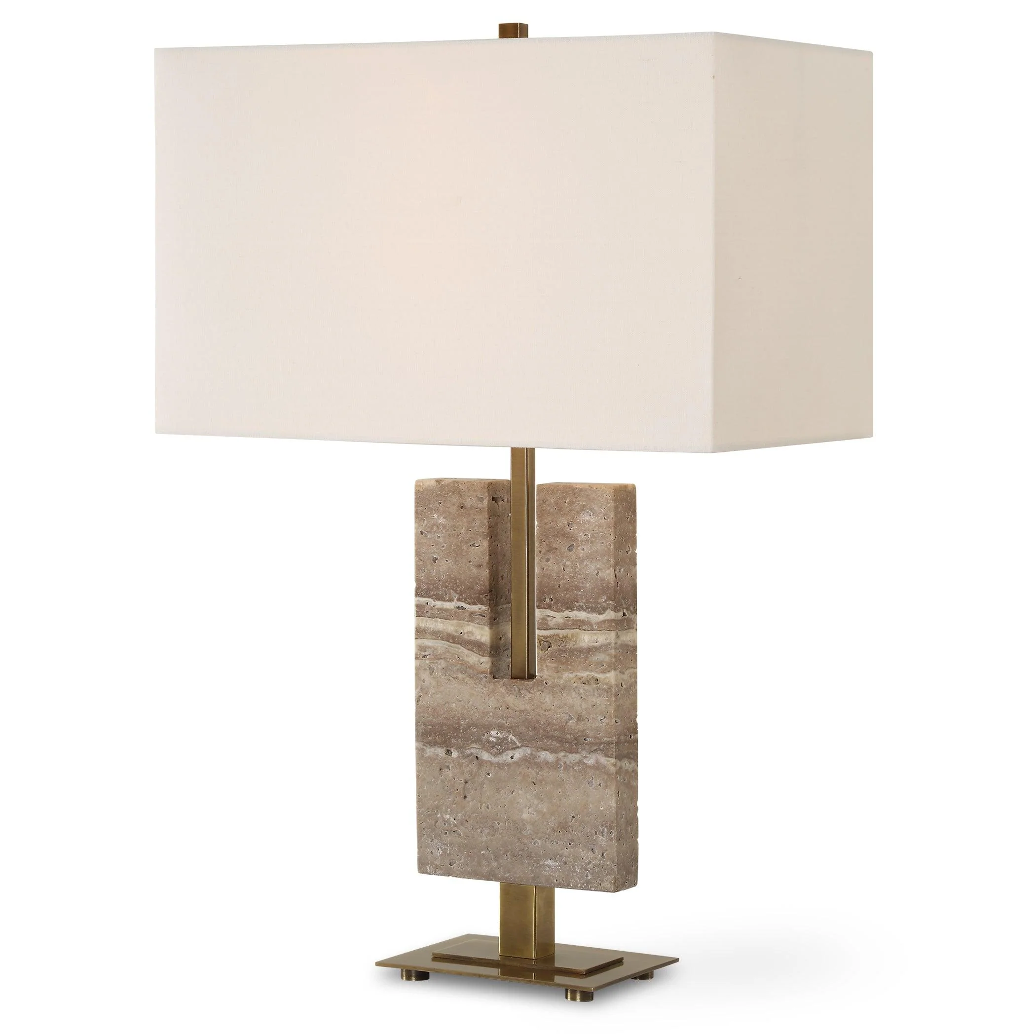 Turning Point Travertine Table Lamp - Remutear