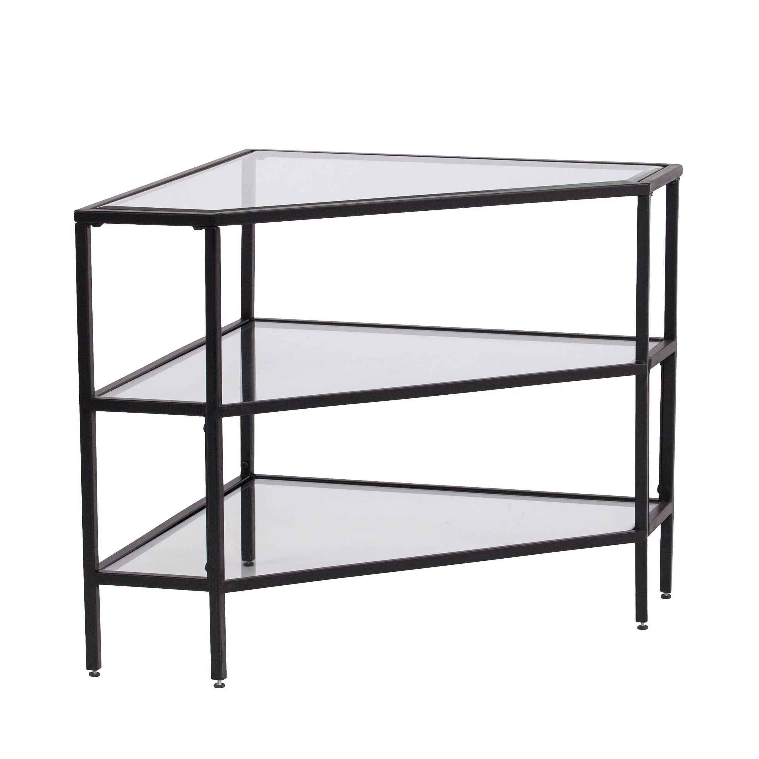 Niles Metal/Glass Corner TV Stand - Black - Remutear