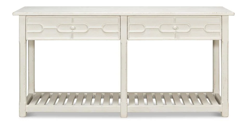 Isla Console Table - Antique White - Remutear