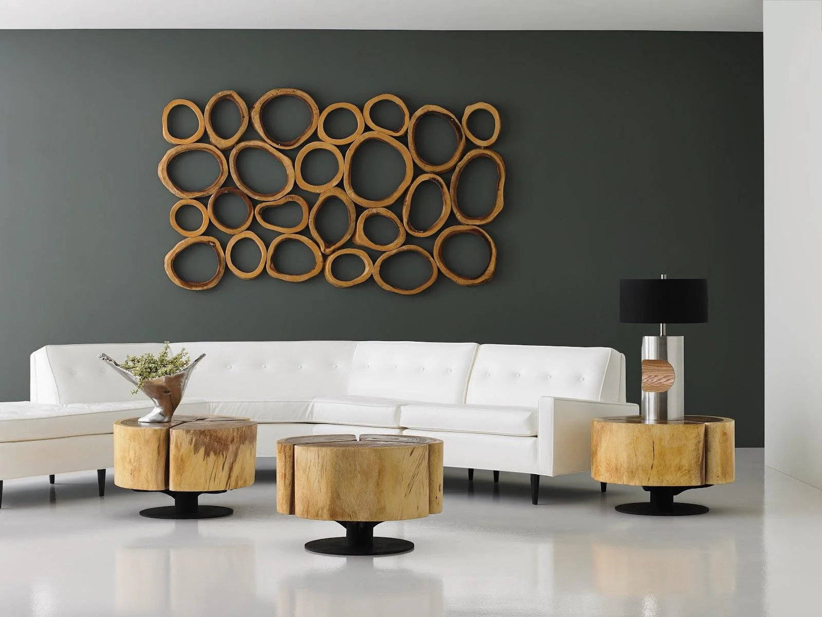Chuleta Rings Wall Art, Chamcha Wood, Rectangular - Remutear