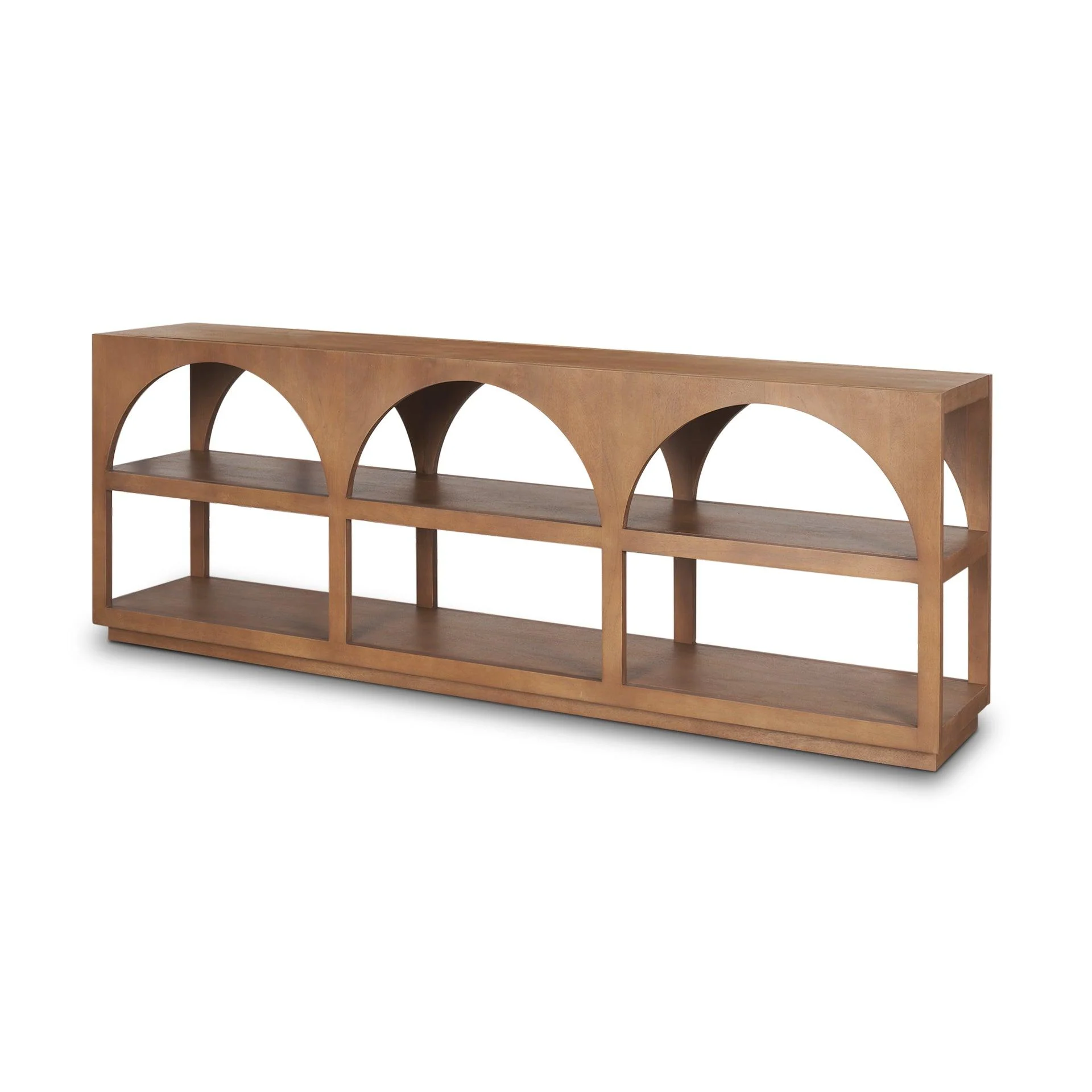 Bela Large Arched Console Table Medium Brown Wood - Remutear