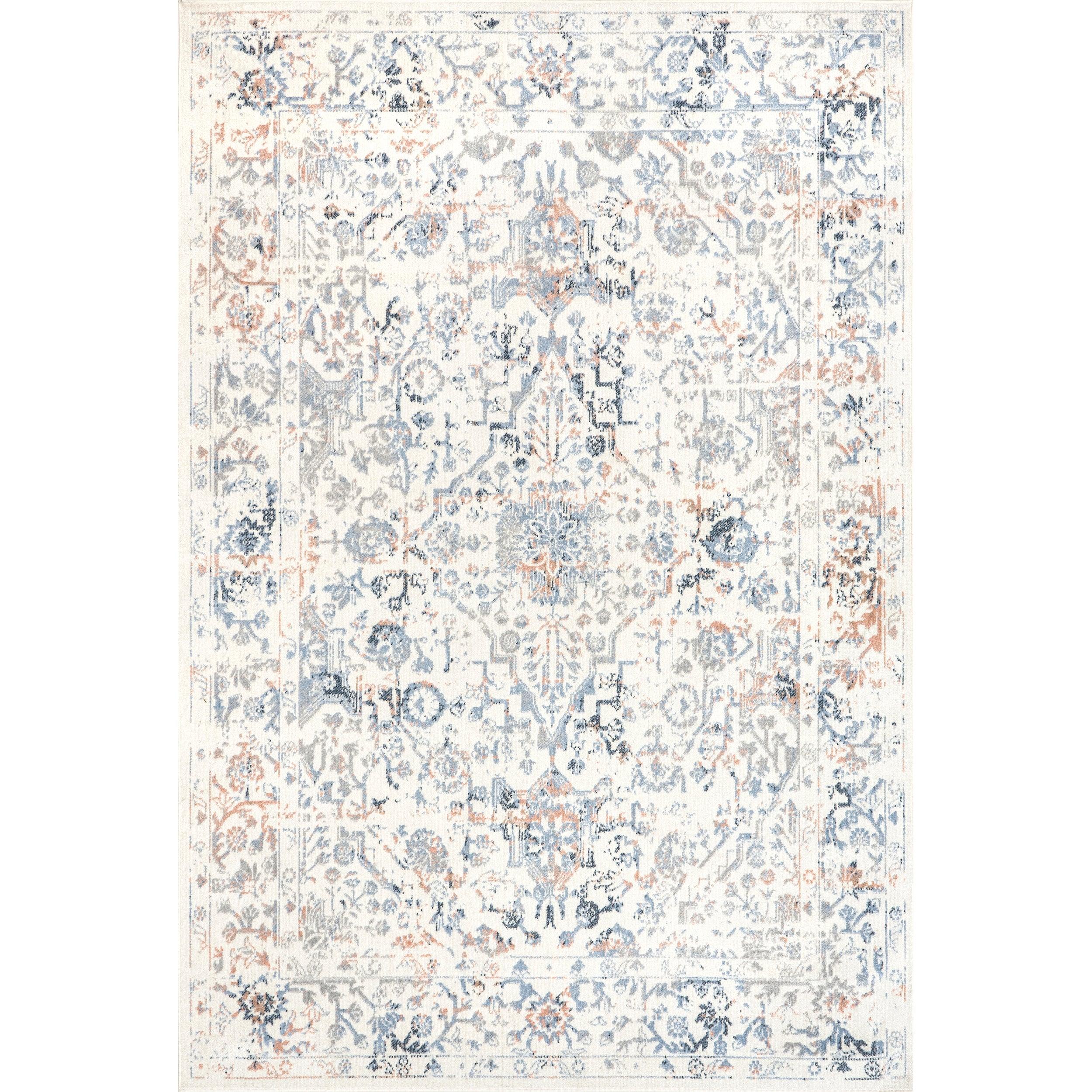 Everlee Faded Persian Machine Washable Area Rug - Remutear