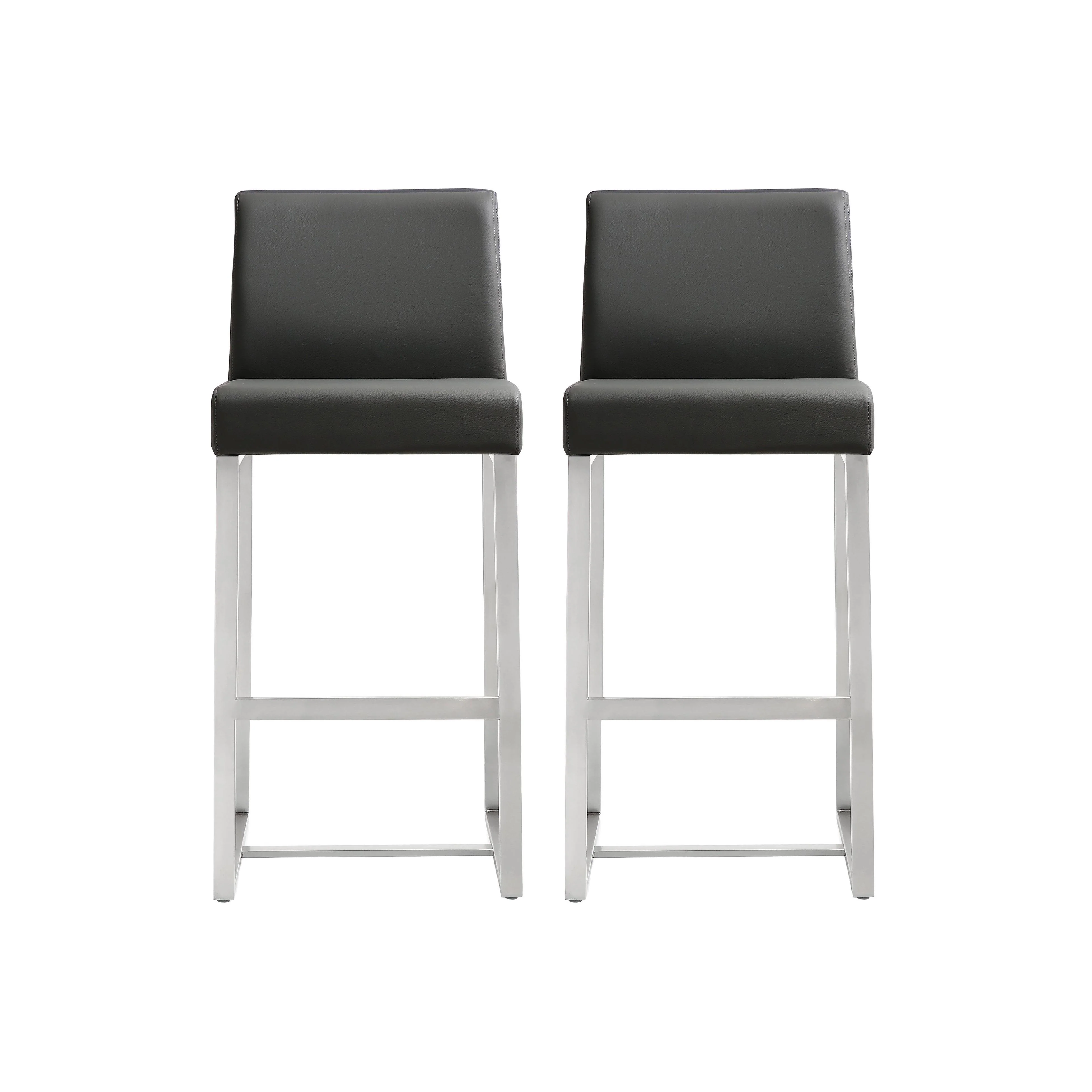 Denmark Grey Stainless Steel Counter Stool (Set of 2) - Remutear