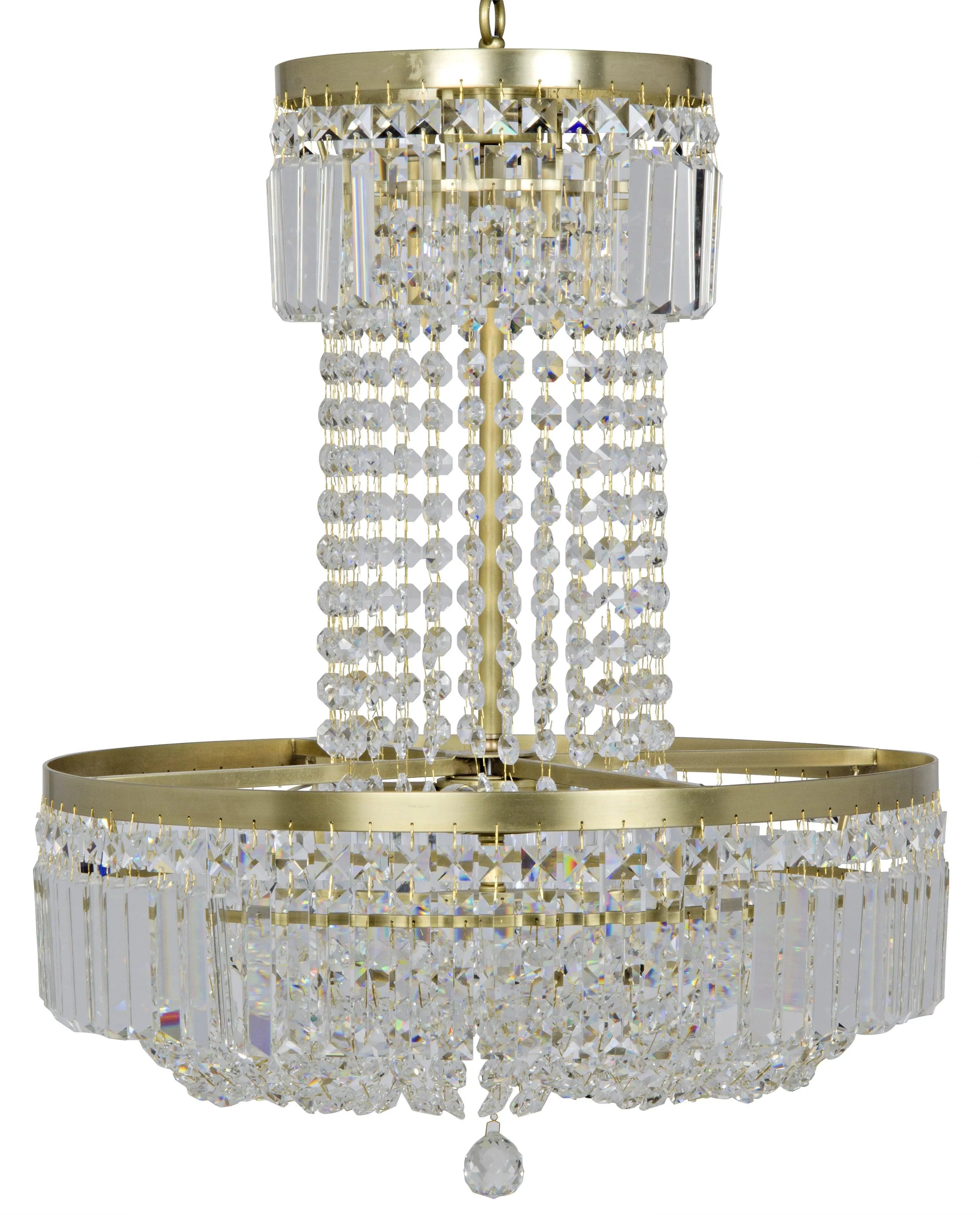 St. Petersburg Chandelier, Antique Brass and Glass - Remutear
