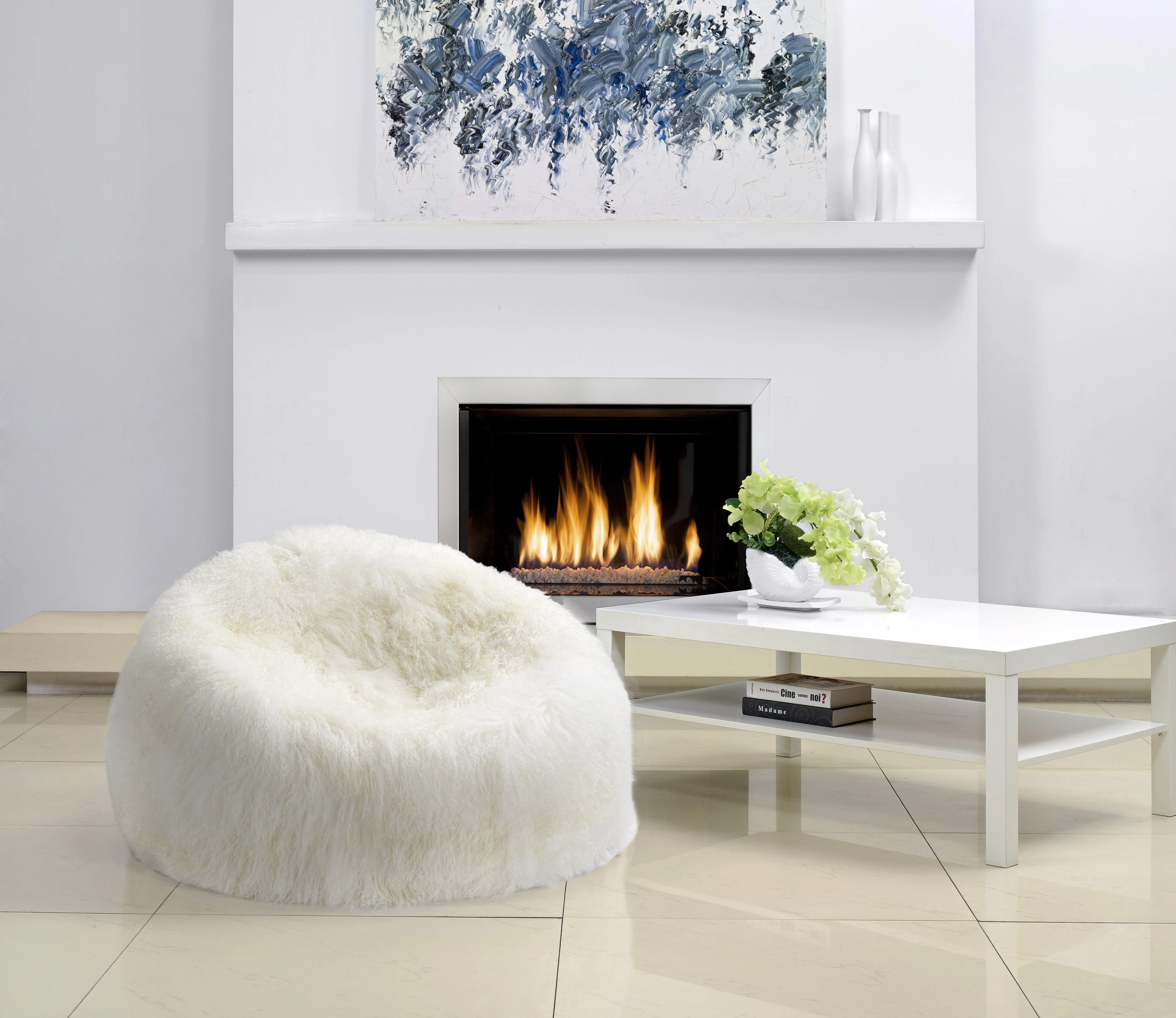 Cushion Longwool Tibetan Lamb Bean Bag - Remutear