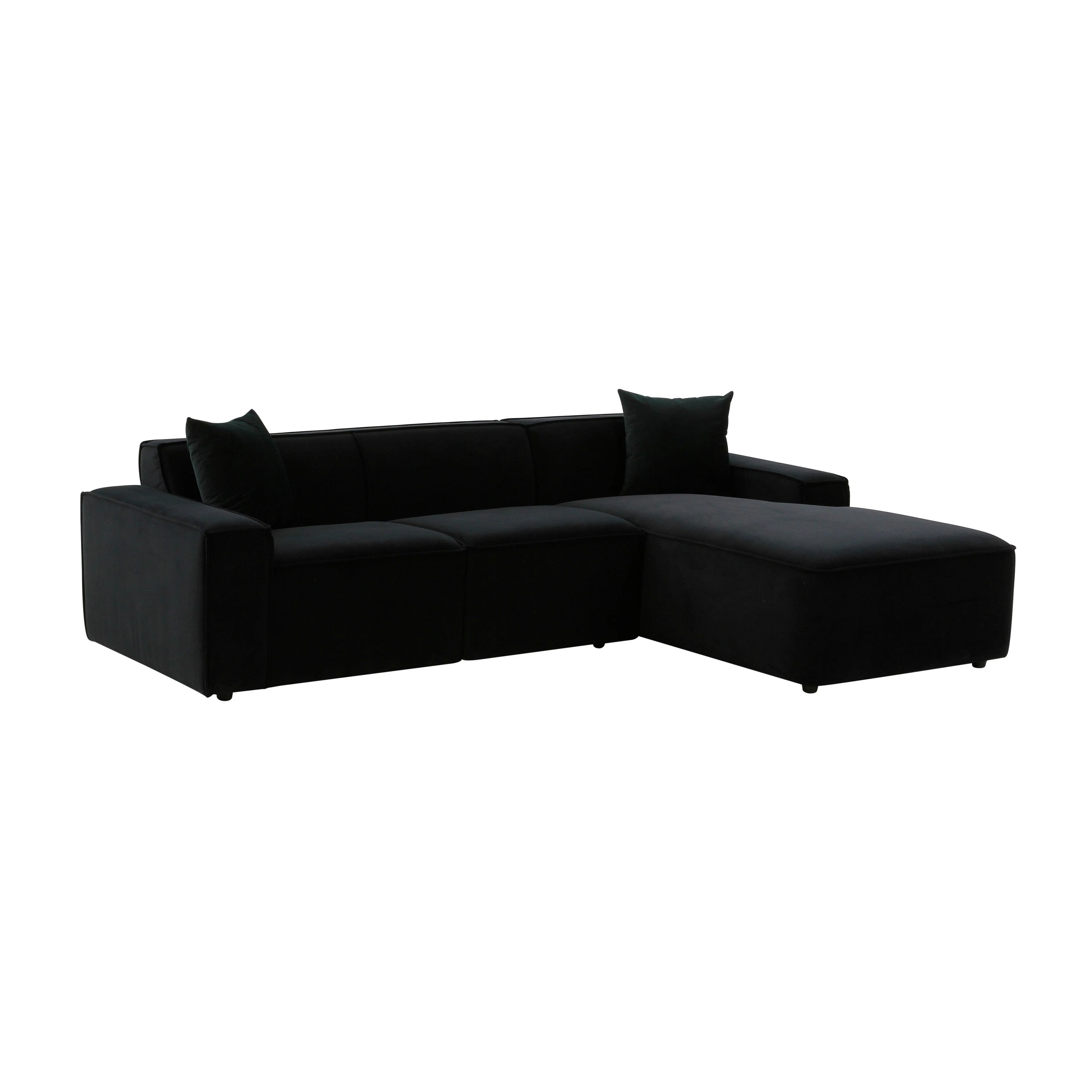 Olafur Black Velvet Sectional - RAF - Remutear