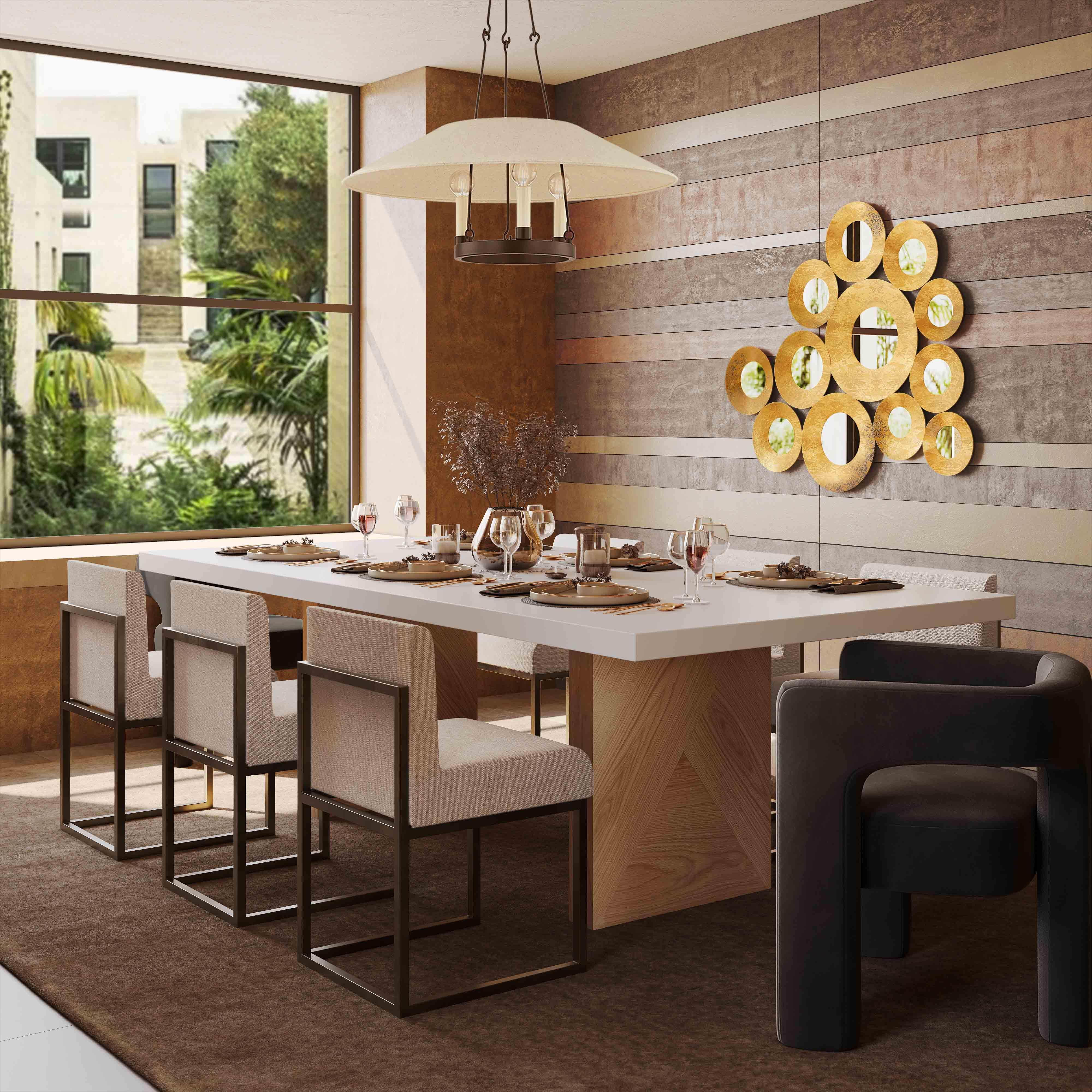 Madeline White Gloss and Natural Ash Dining Table - Remutear