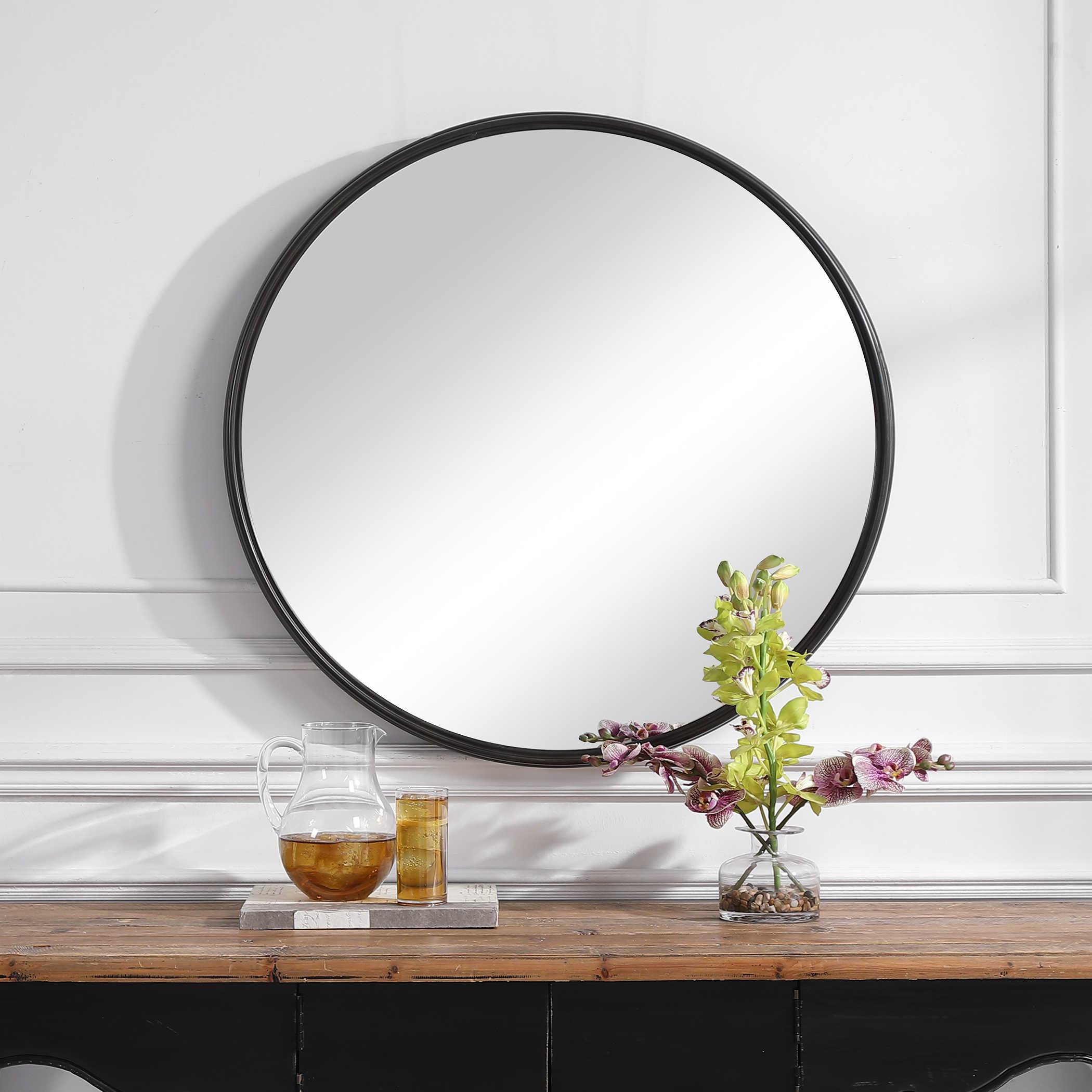 BELHAM ROUND IRON MIRROR - Remutear