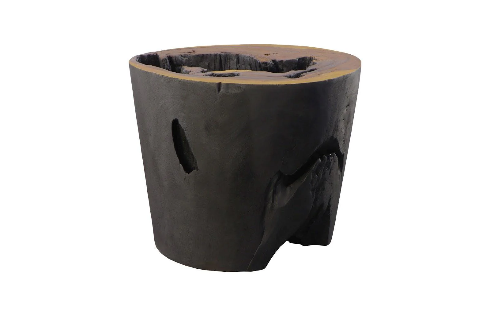 Chamcha Wood Side Table, Burnt Edge - Remutear