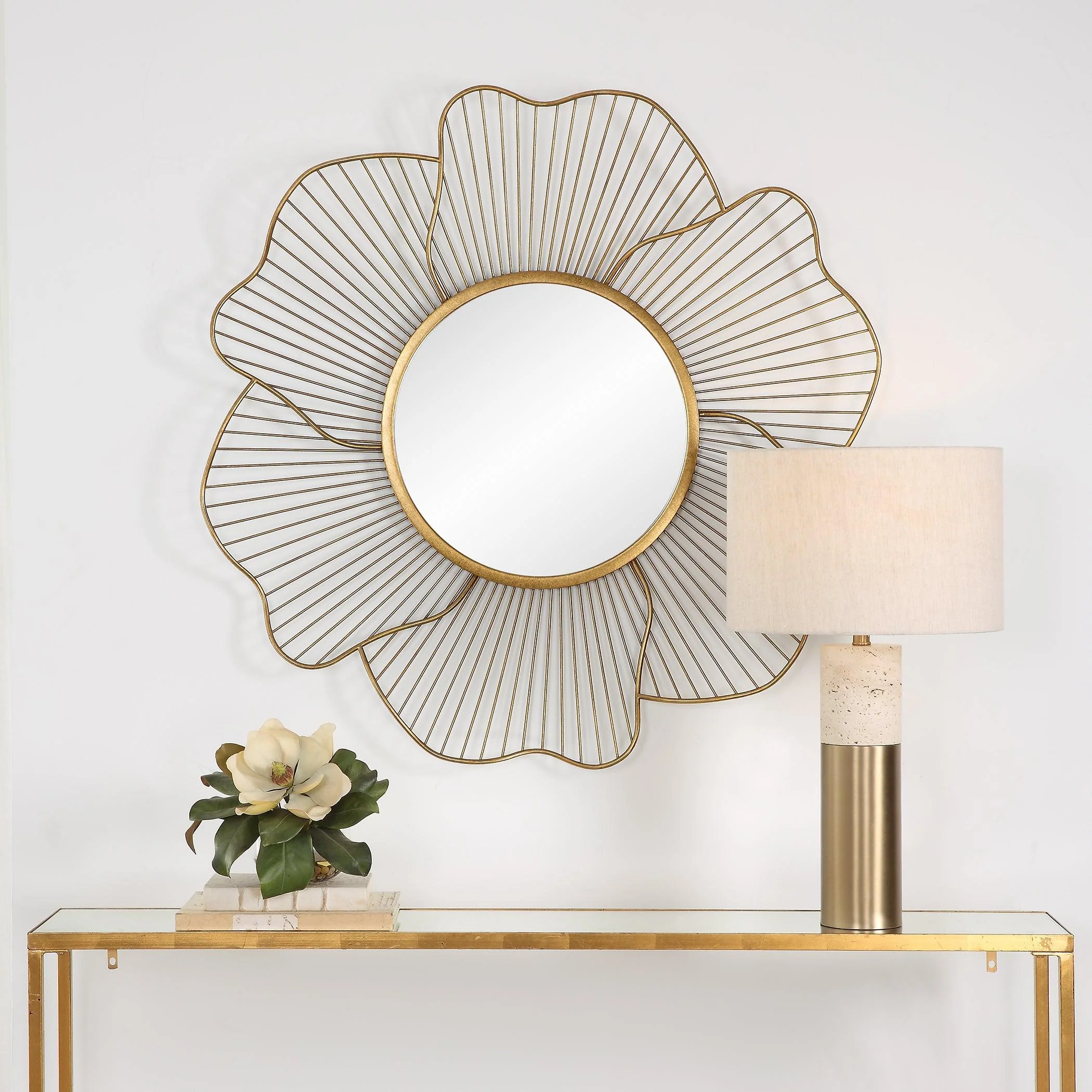 Blossom Gold Floral Mirror - Remutear