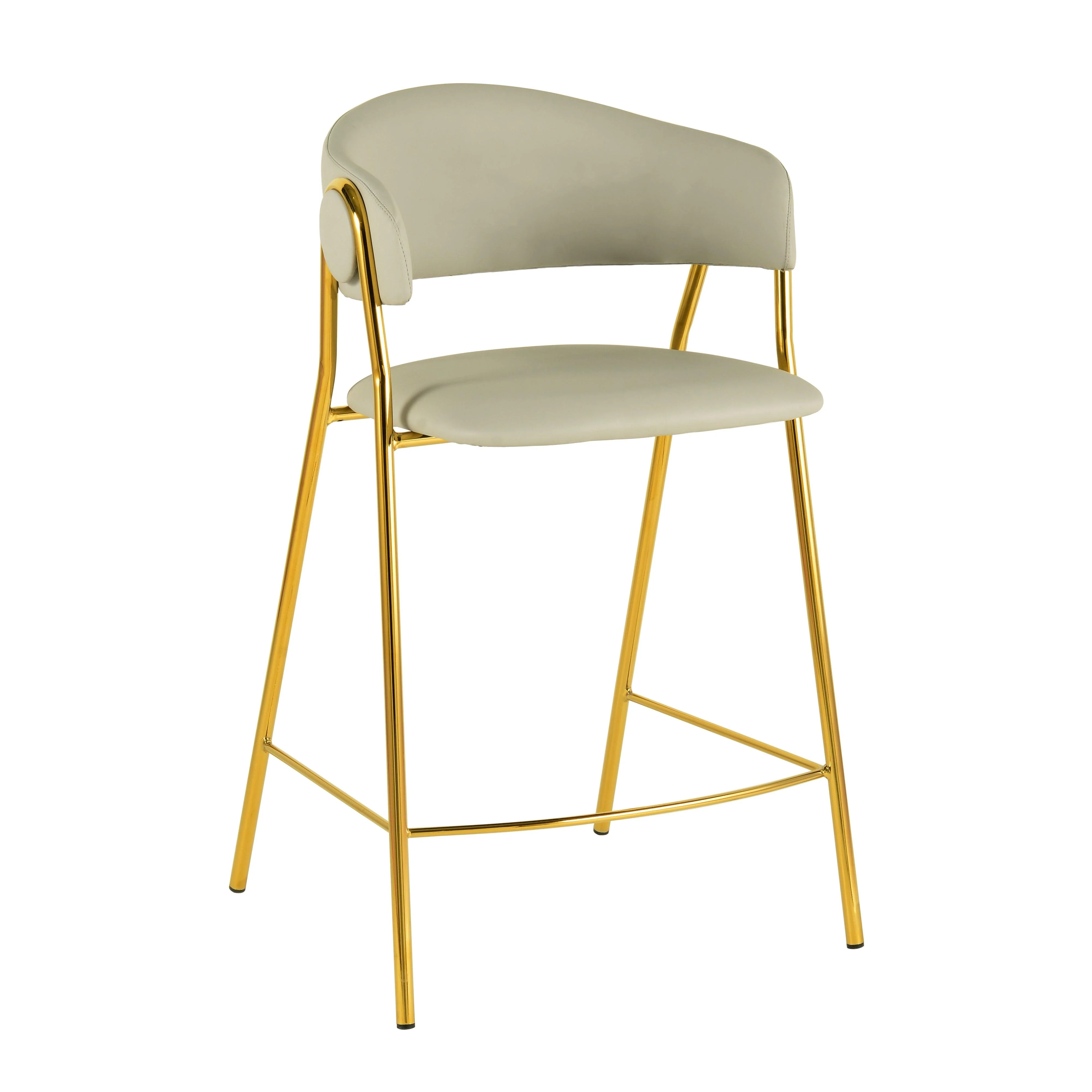 Lara Cream Vegan Leather Counter Stool by Inspire Me! Home Decor - Set of 2 - Remutear