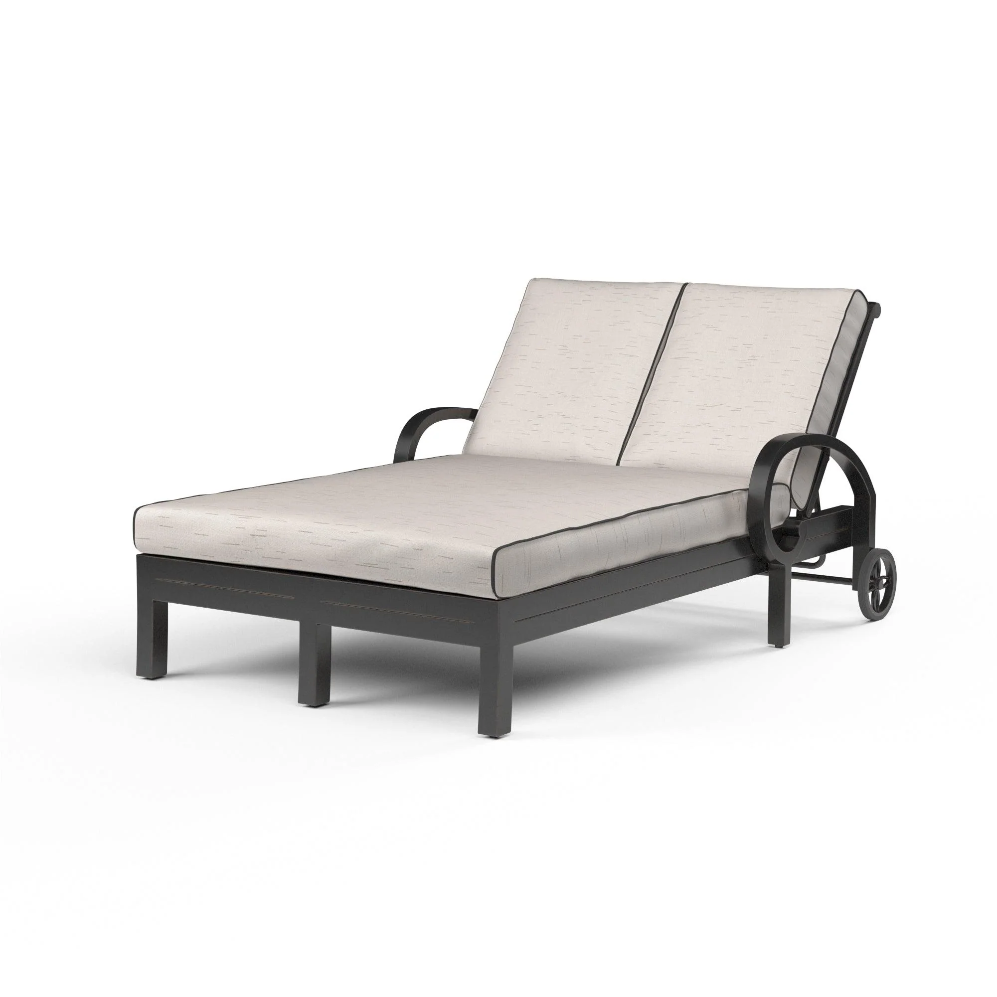 Monterey Double Chaise in Frequency Sand w/ Contrast Canvas Java Welt - Remutear