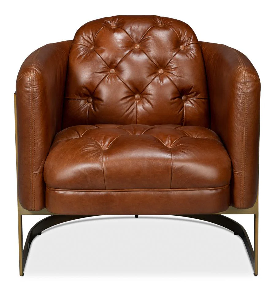 Finn Leather Club Chair - Havana Brown - Remutear
