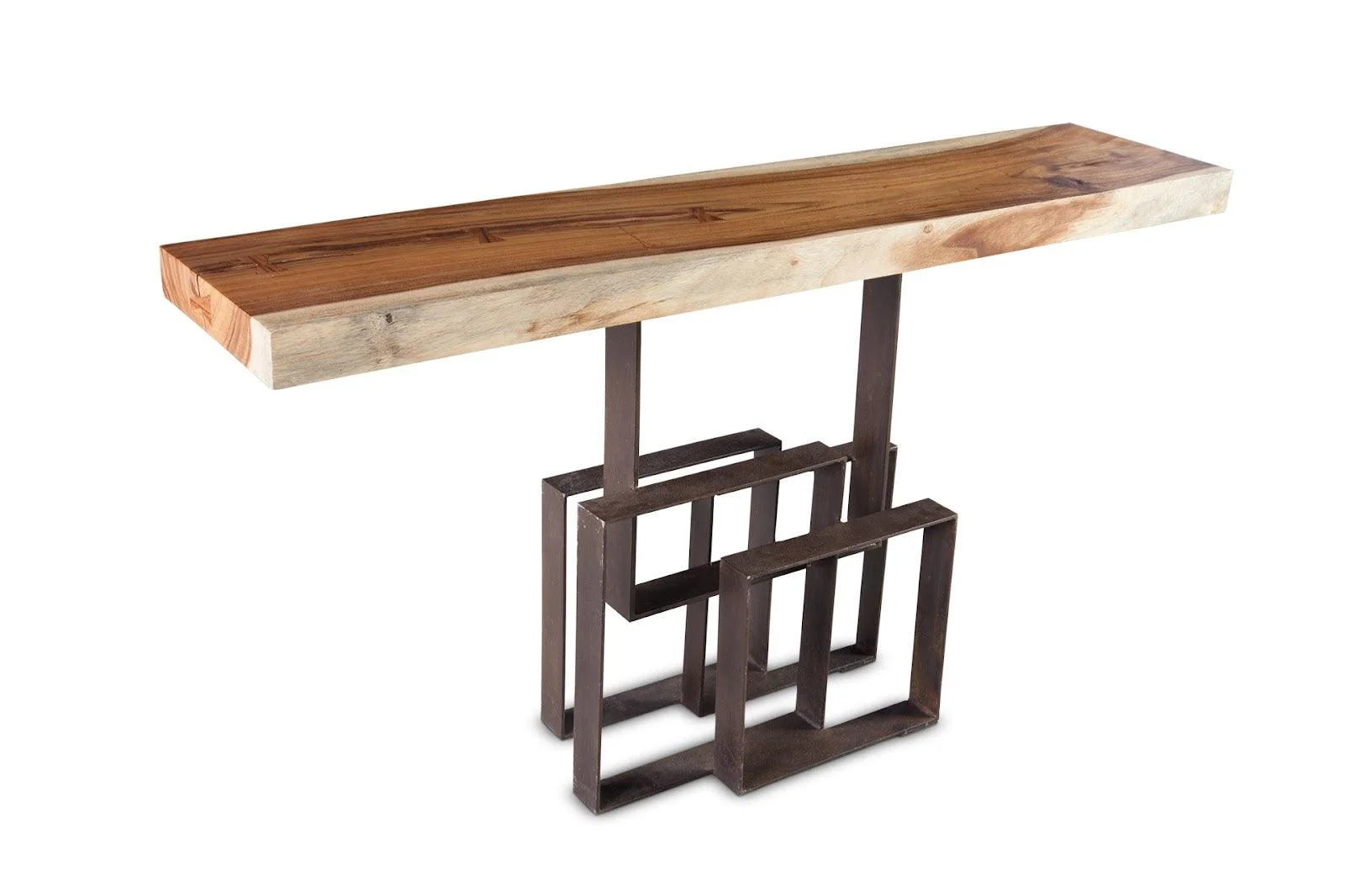 Score Console Table, Chamcha Wood, Iron Base - Remutear