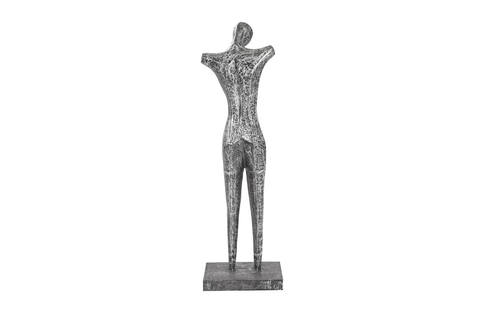 Abstract Male Sculpture on Stand, Black/Silver, Aluminum - Remutear
