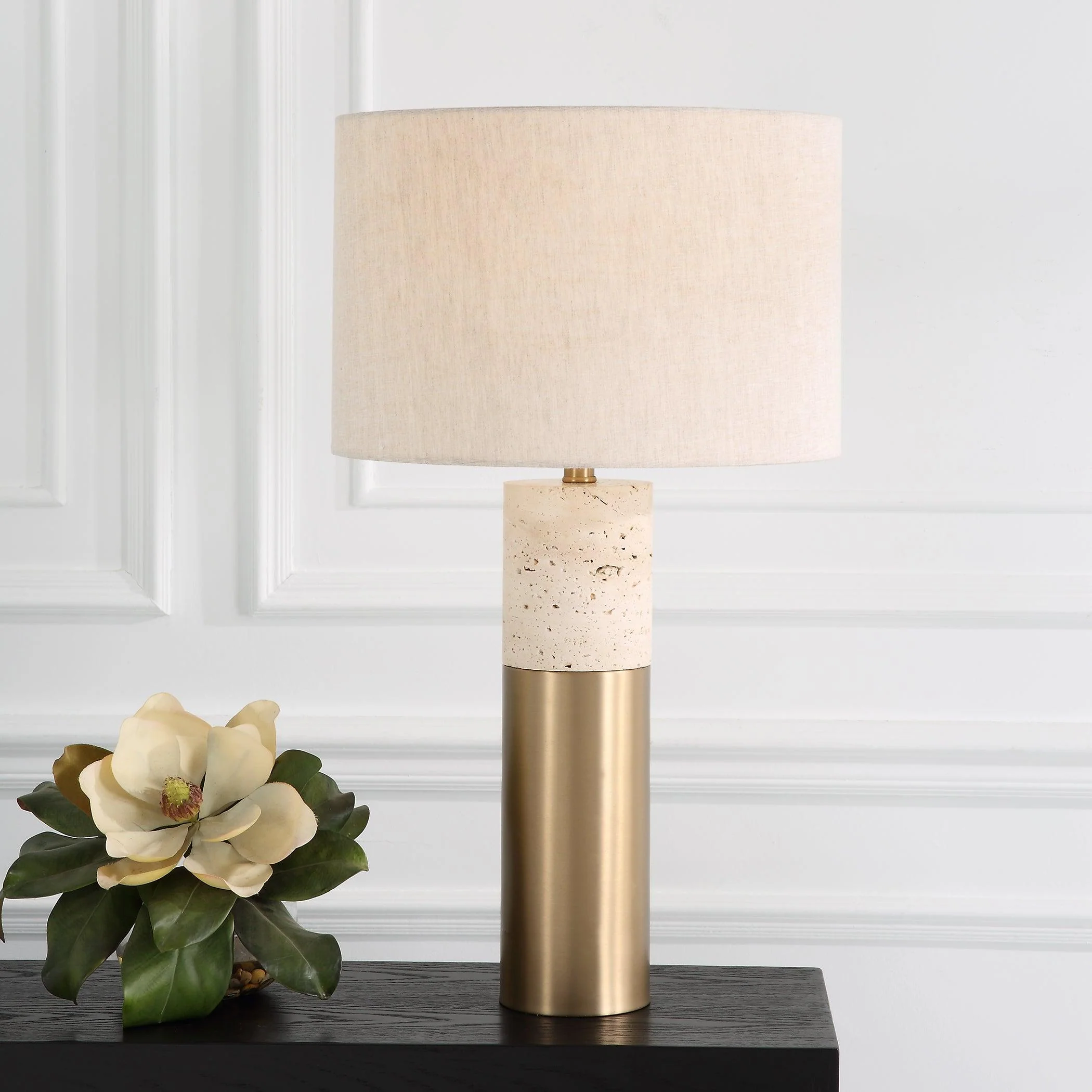 Gravitas Elegant Brass & Stone Lamp - Remutear