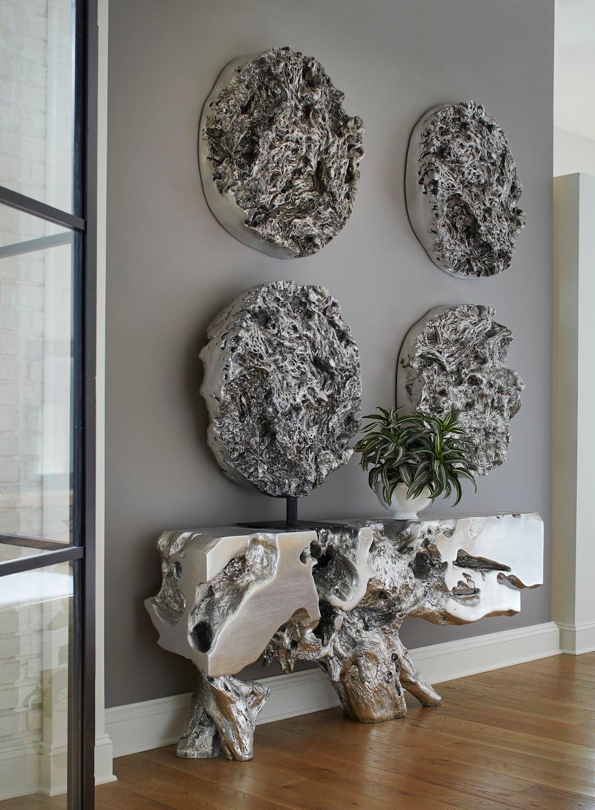 Freeform Console Table, Silver Leaf, LG - Remutear