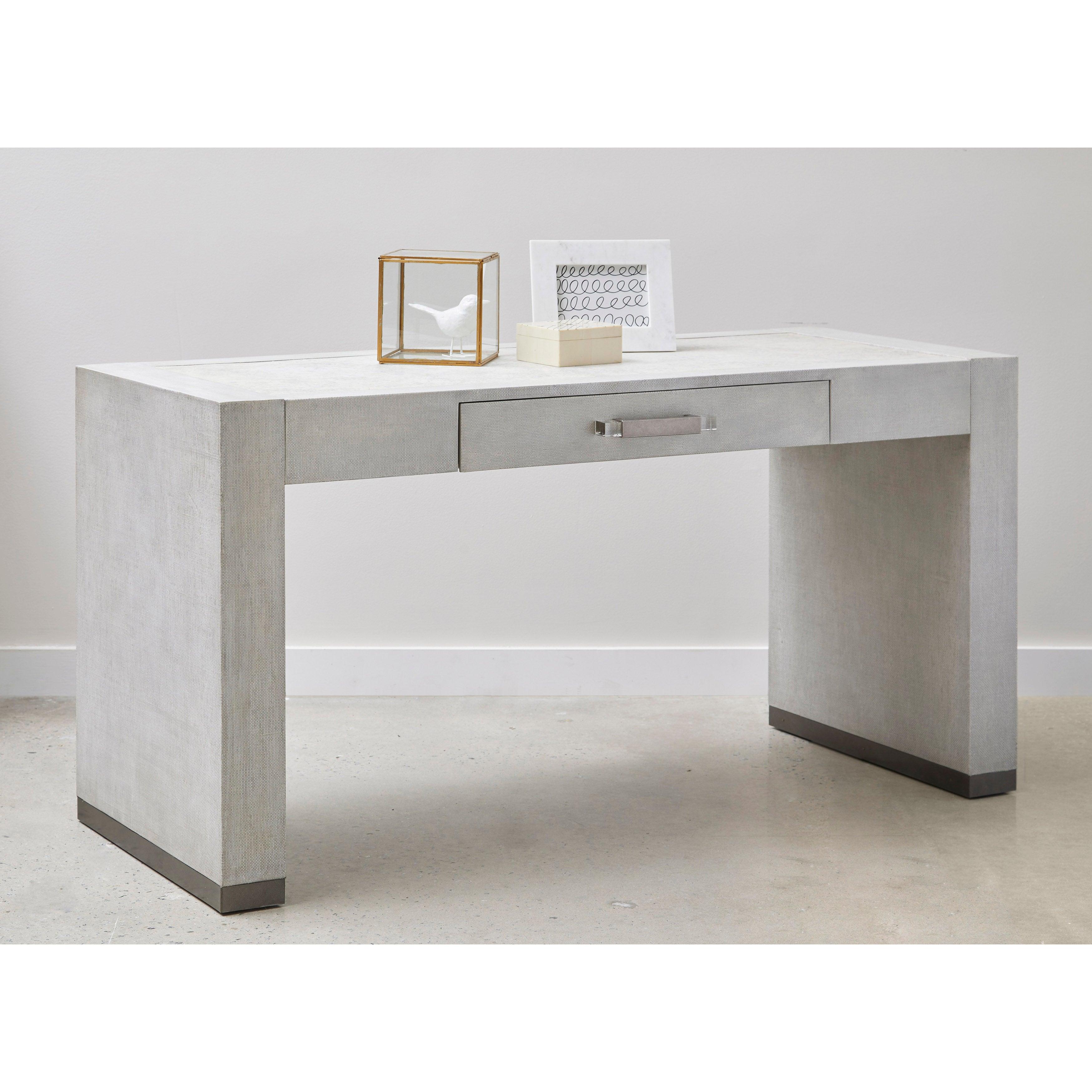 Stone-Textured Writing Desk with Keyboard Tray - Remutear