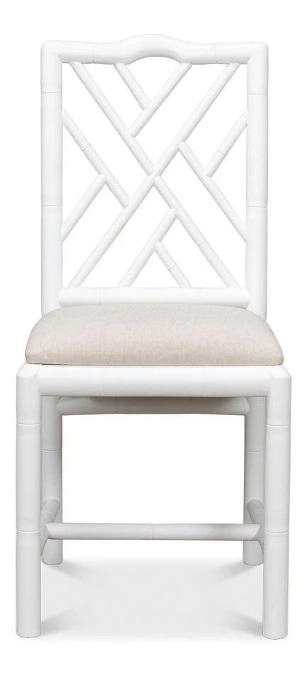Brighton Bamboo Side Chair - White - Set of 2 - Remutear
