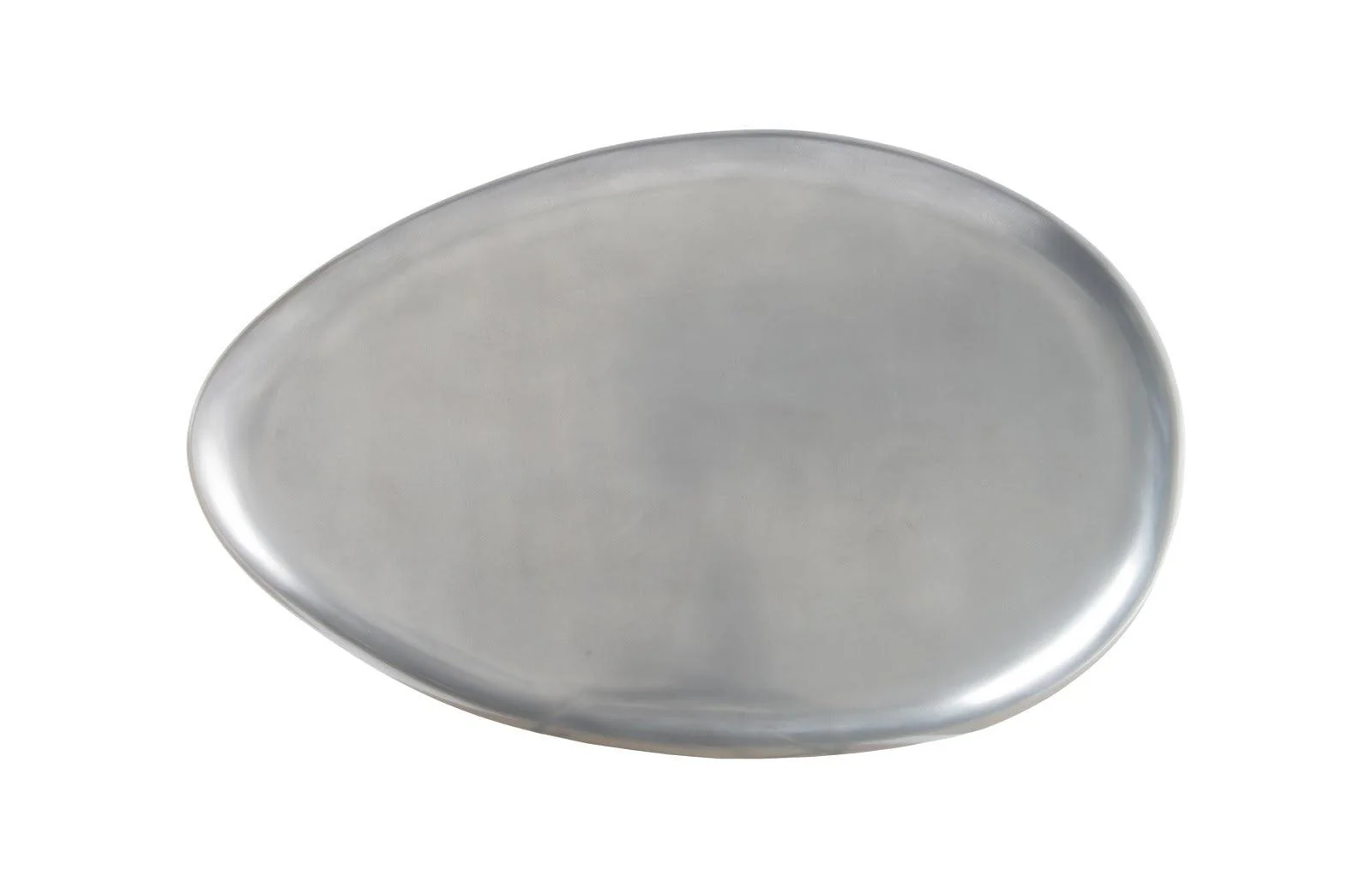 River Stone Coffee Table, Large, Resin, Polished Aluminum Finish - Remutear