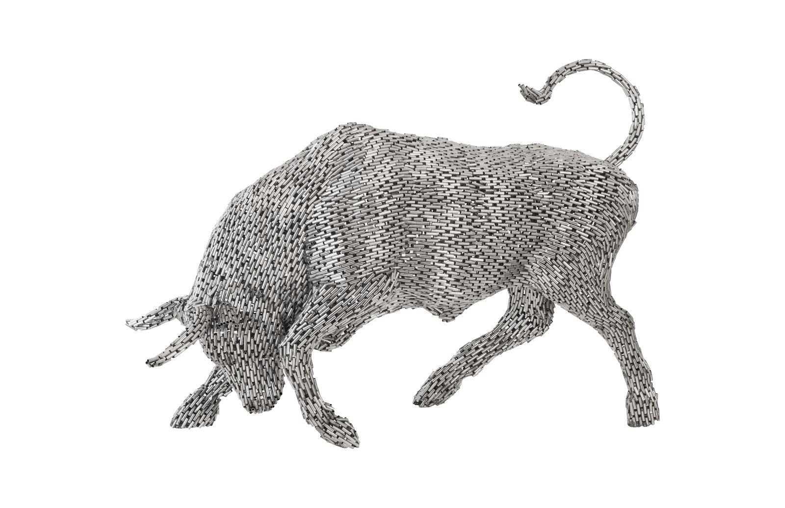 Bull Pipe Sculpture, Stainless Steel - Remutear
