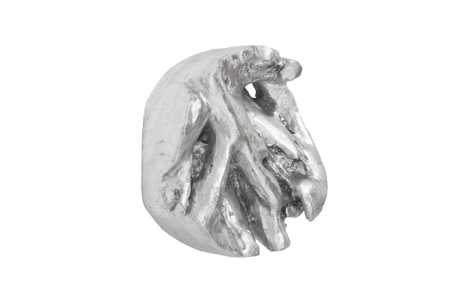 Cast Root Wall Tile, Resin, Silver Leaf, Round - Remutear