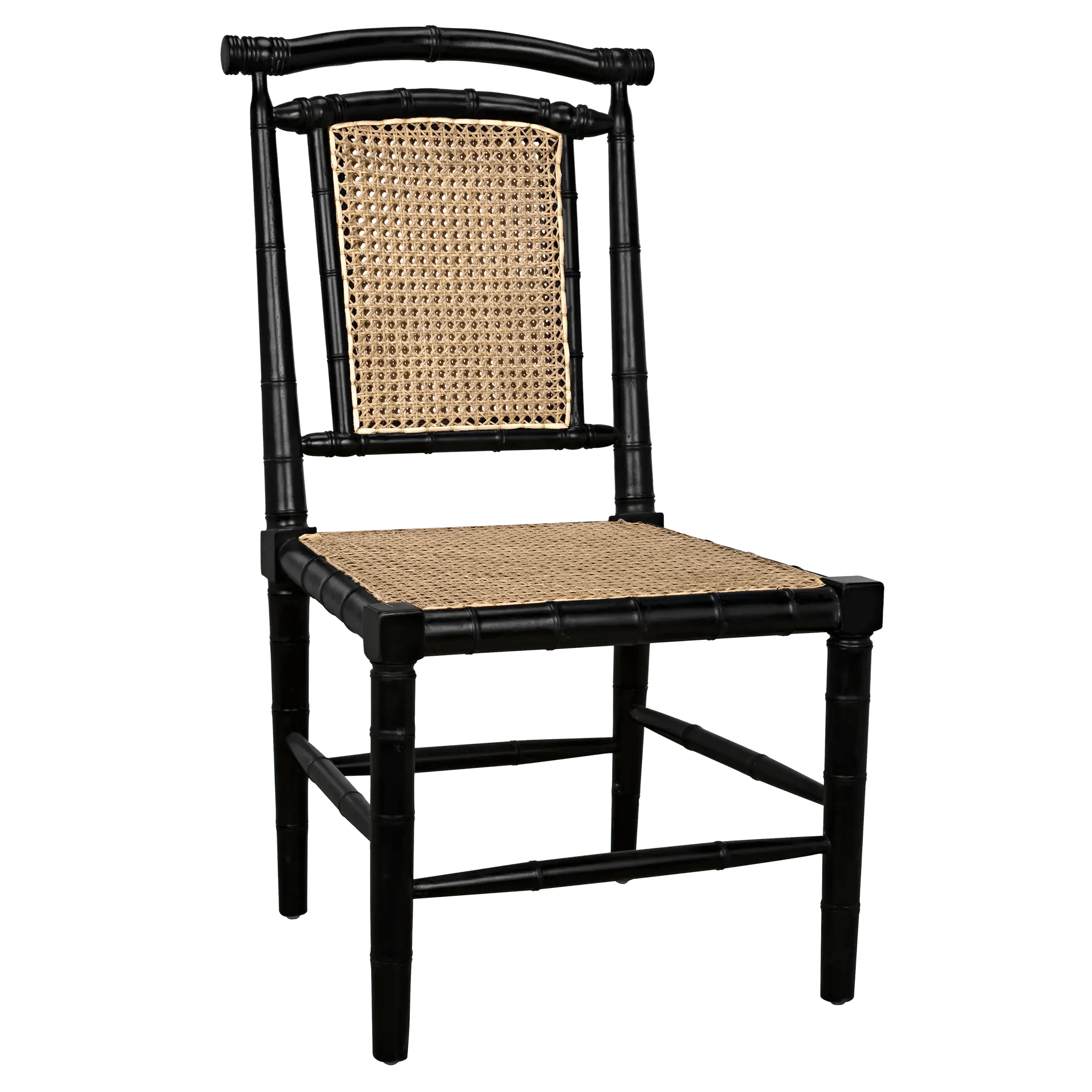 Colonial Bamboo Side Chair, Hand Rubbed Black - Remutear