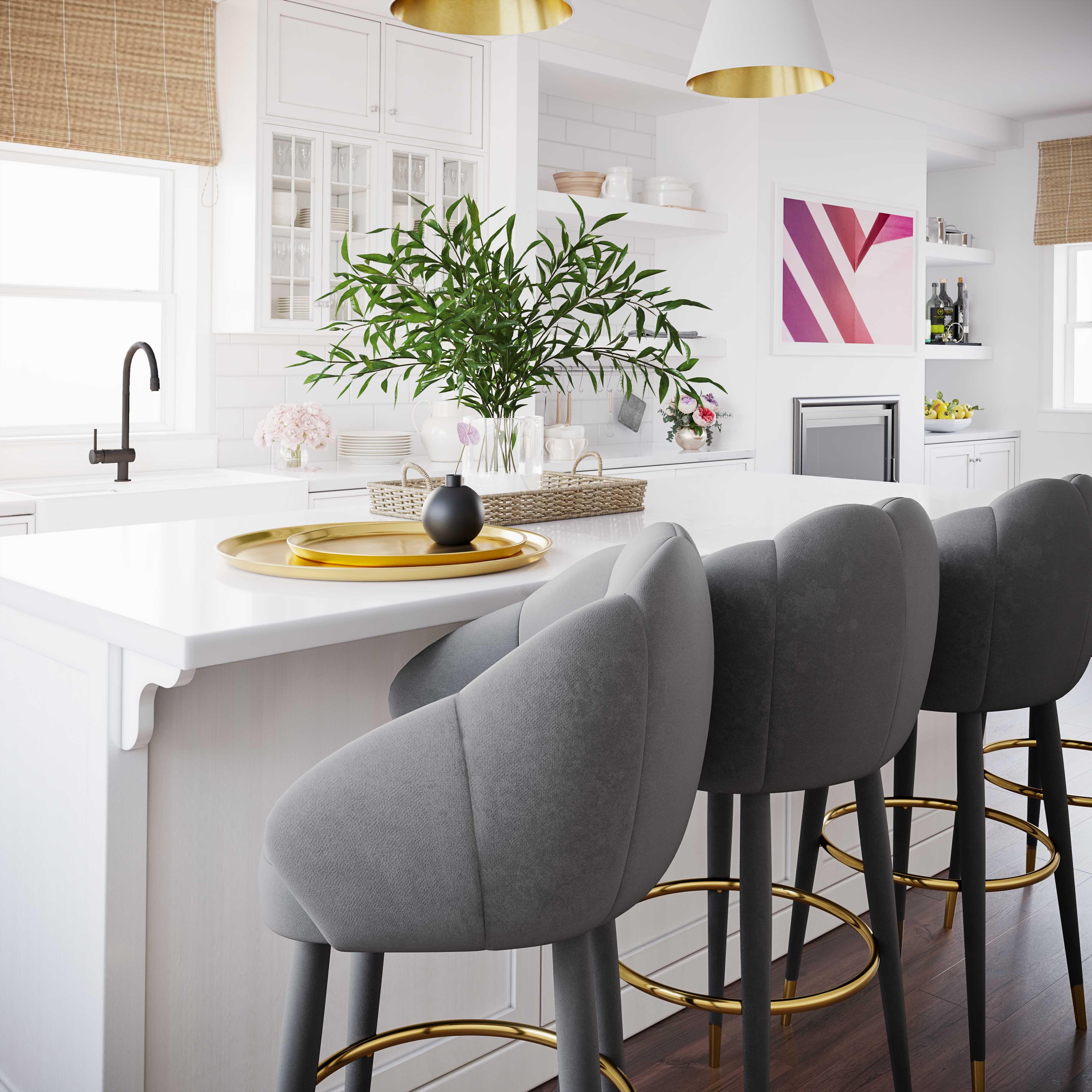 Myla Light Grey Swivel Counter Stool - Remutear