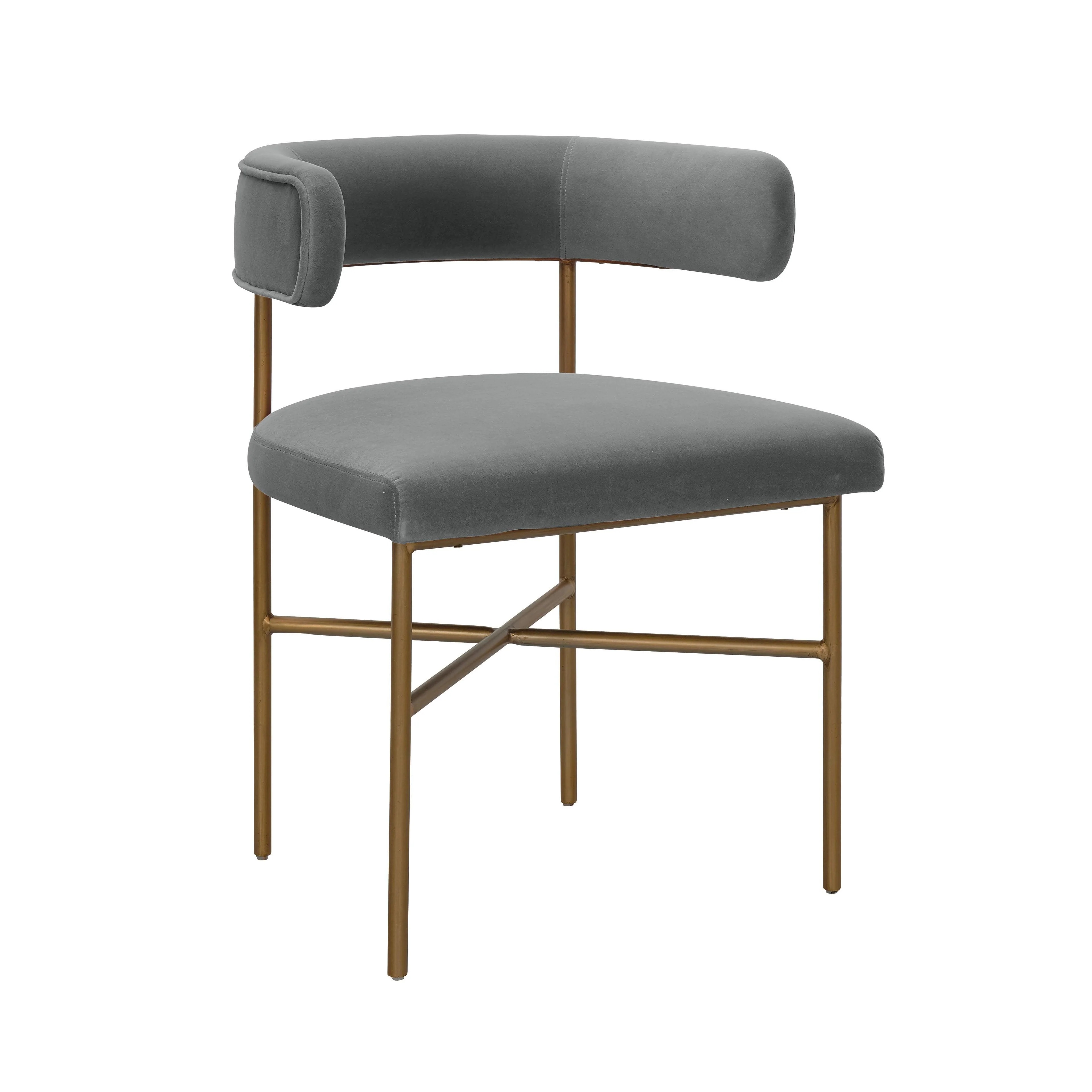 Kim Performance Velvet Chair in Grey - Remutear