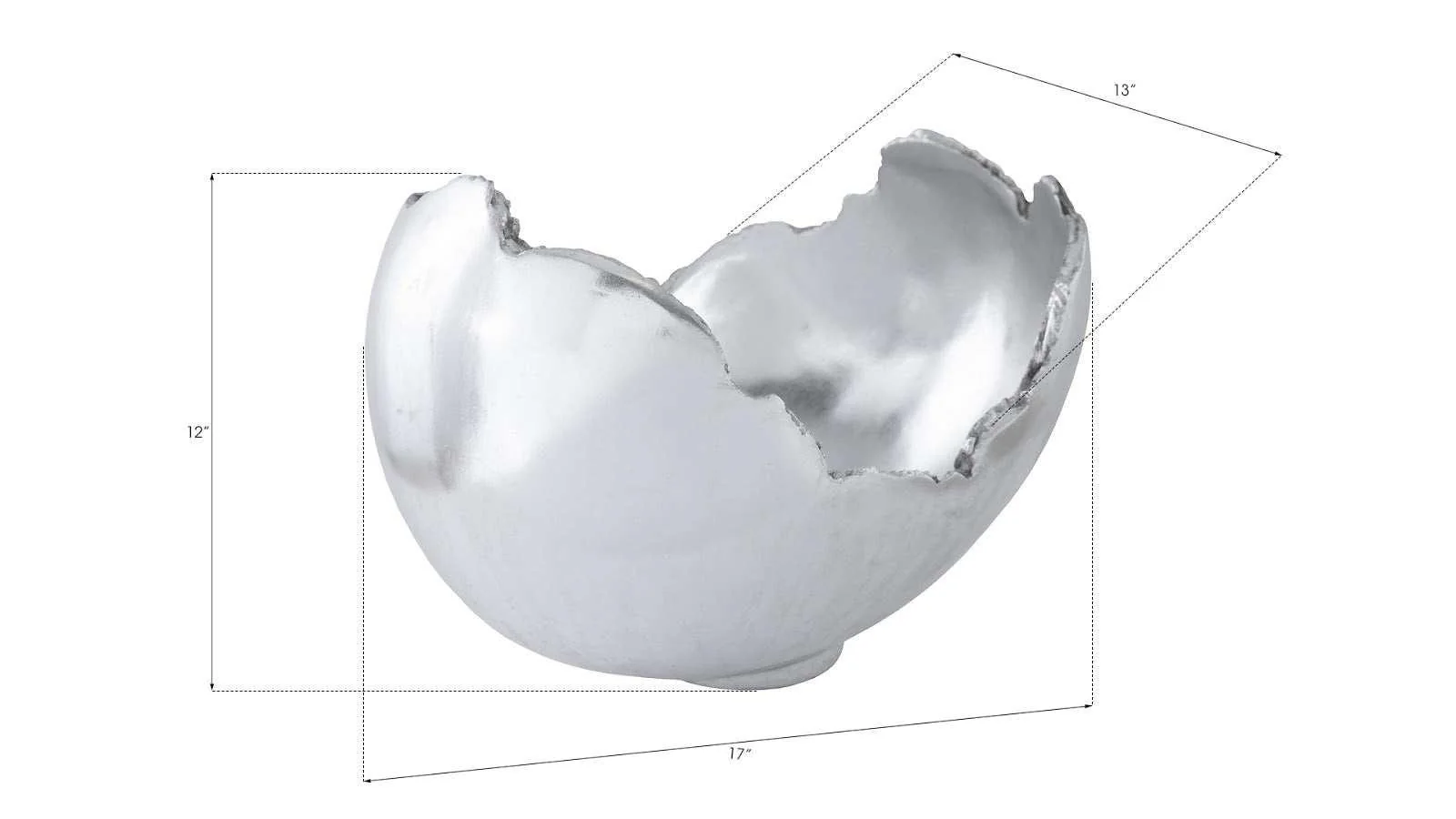 Burled Bowl, Resin, Silver Leaf Finish - Remutear