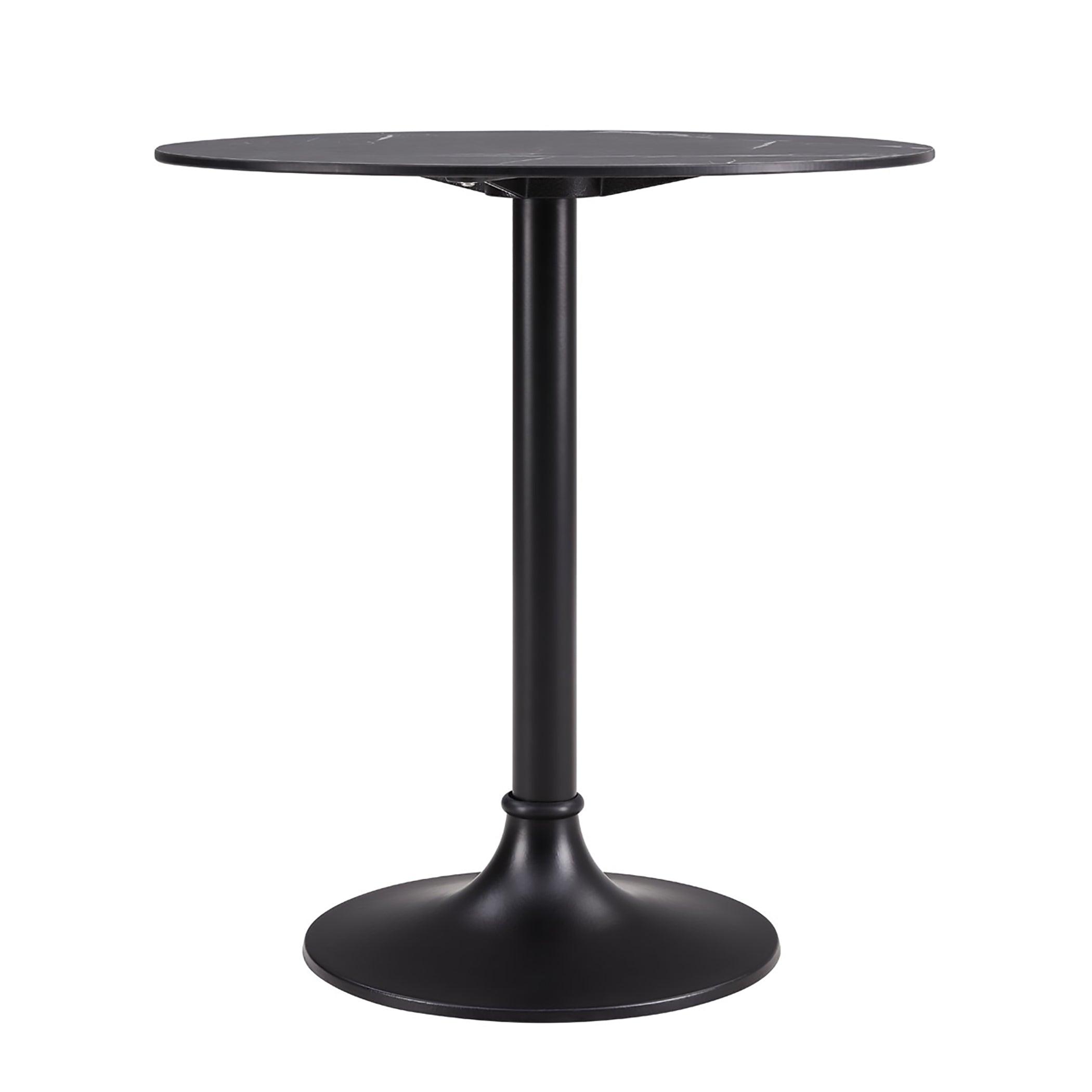 JANNIE 30 BISTRO TABLE IN BLACK WITH BLACK COLUMN AND BASE - Remutear