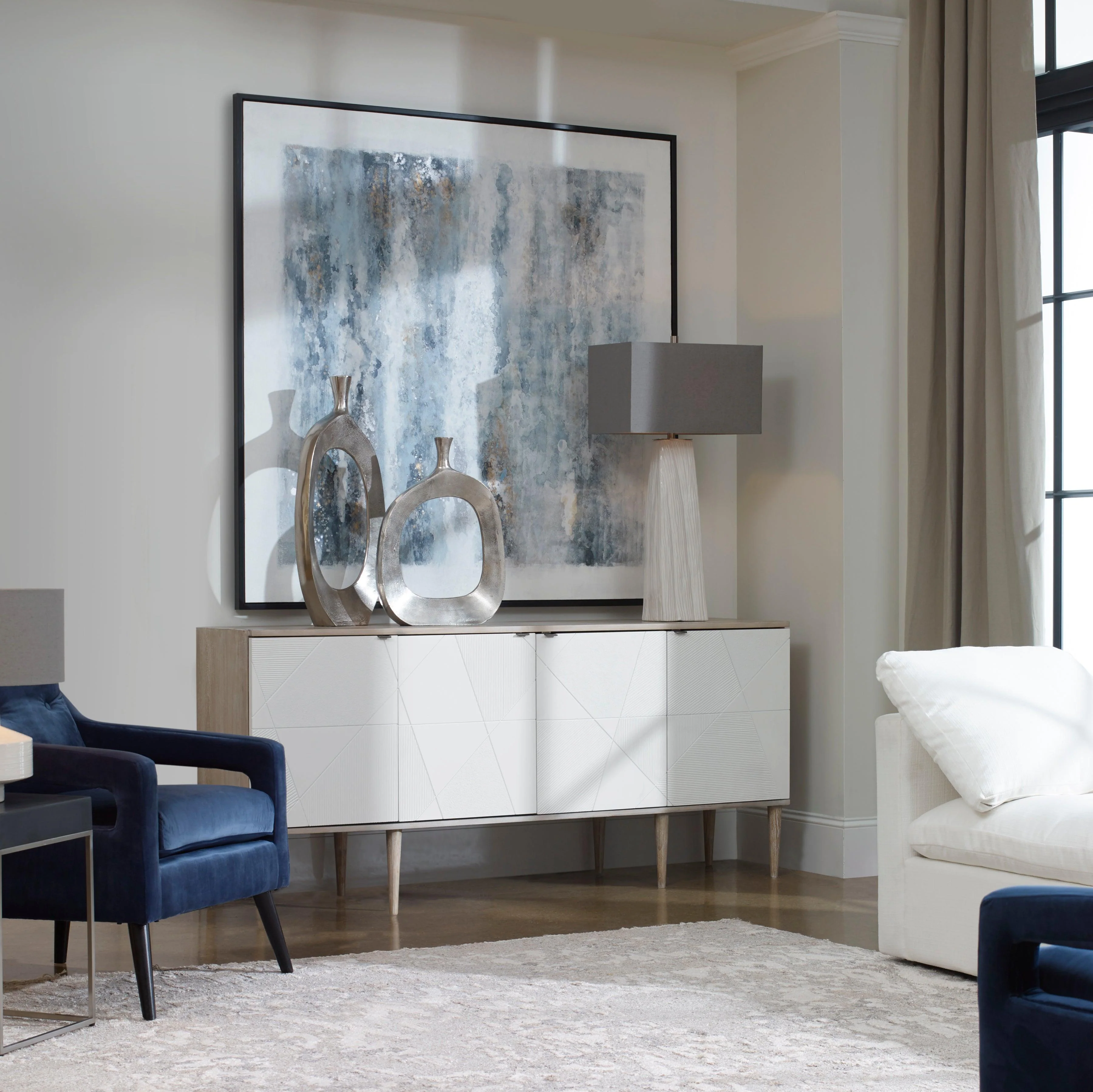 Tightrope 4 Door Modern Sideboard Cabinet - Remutear