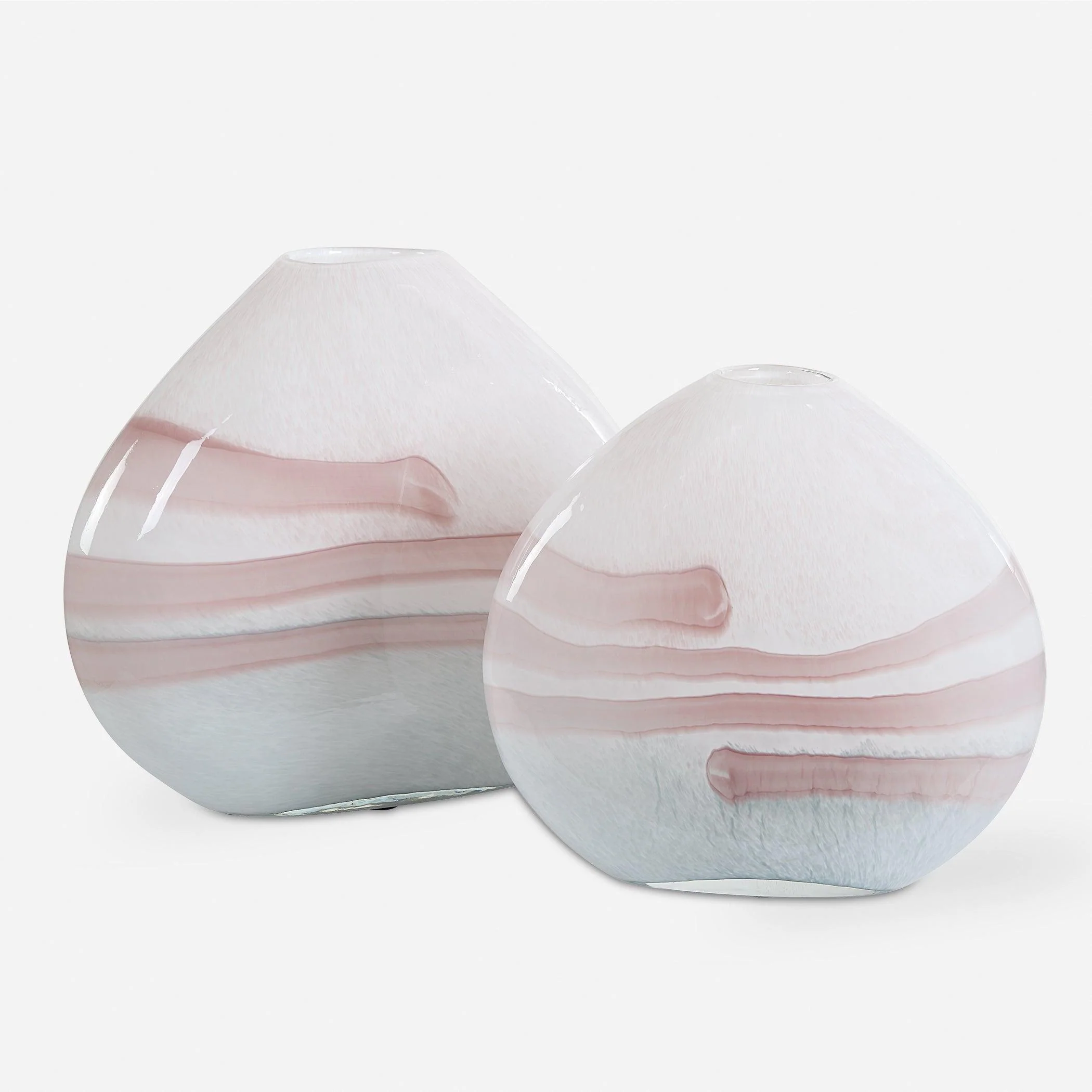 Blush Swirl Glass Vases, S/2 - Remutear