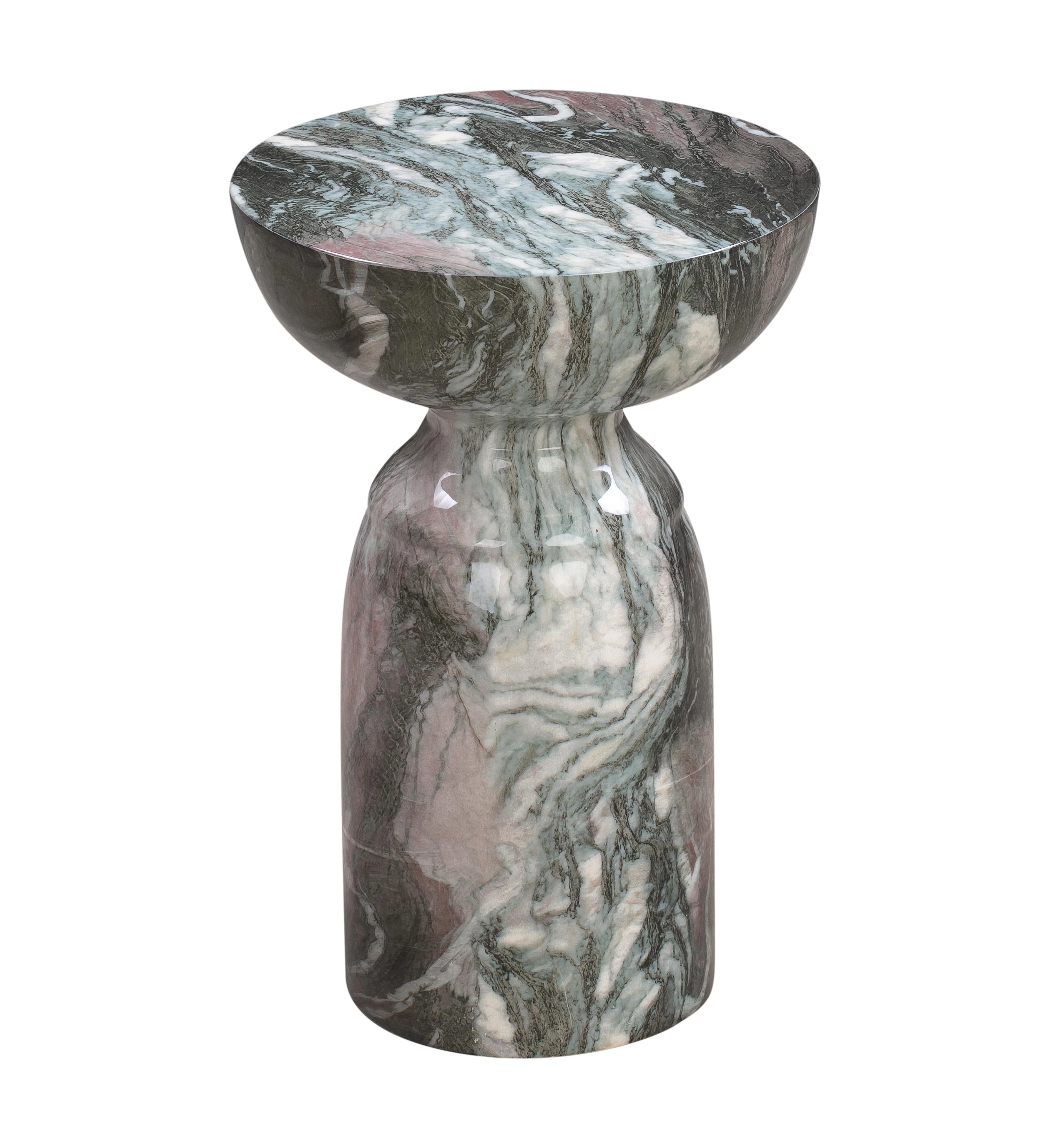 Rue Grey and Blush Marble Side Table - Remutear
