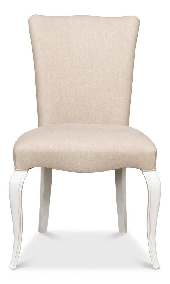 Sidechair - Cortina White W/ Linen Flax - Remutear