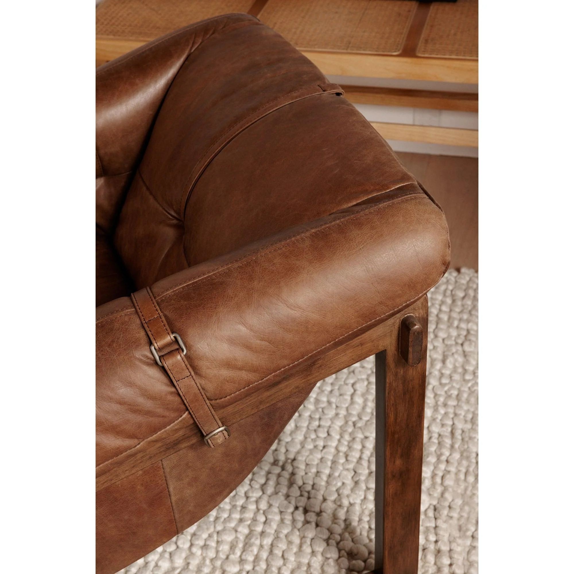 Bellos Accent Chair Open Road Brown Leather - Remutear