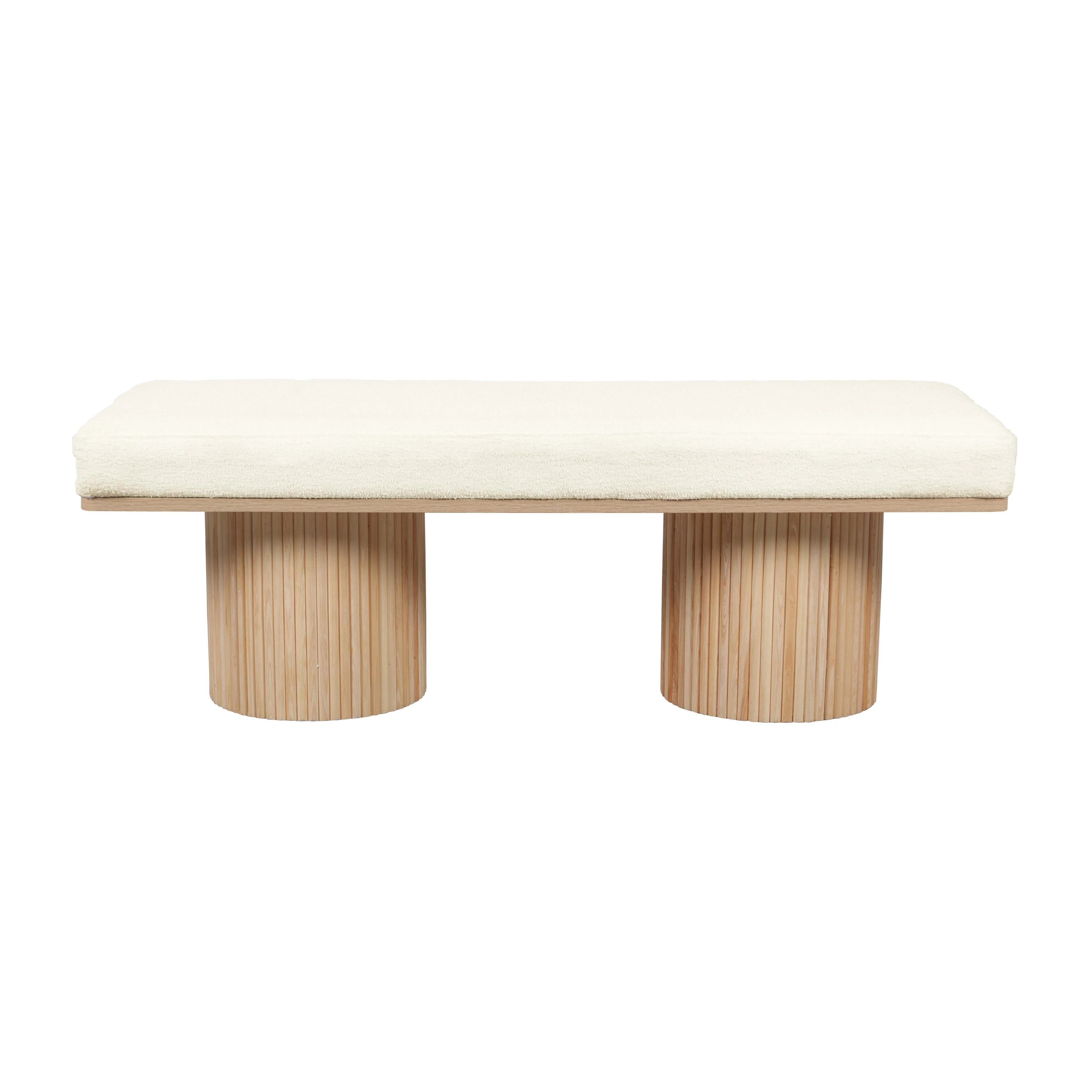 Sagano White Dyed-Yarn Bench - Remutear