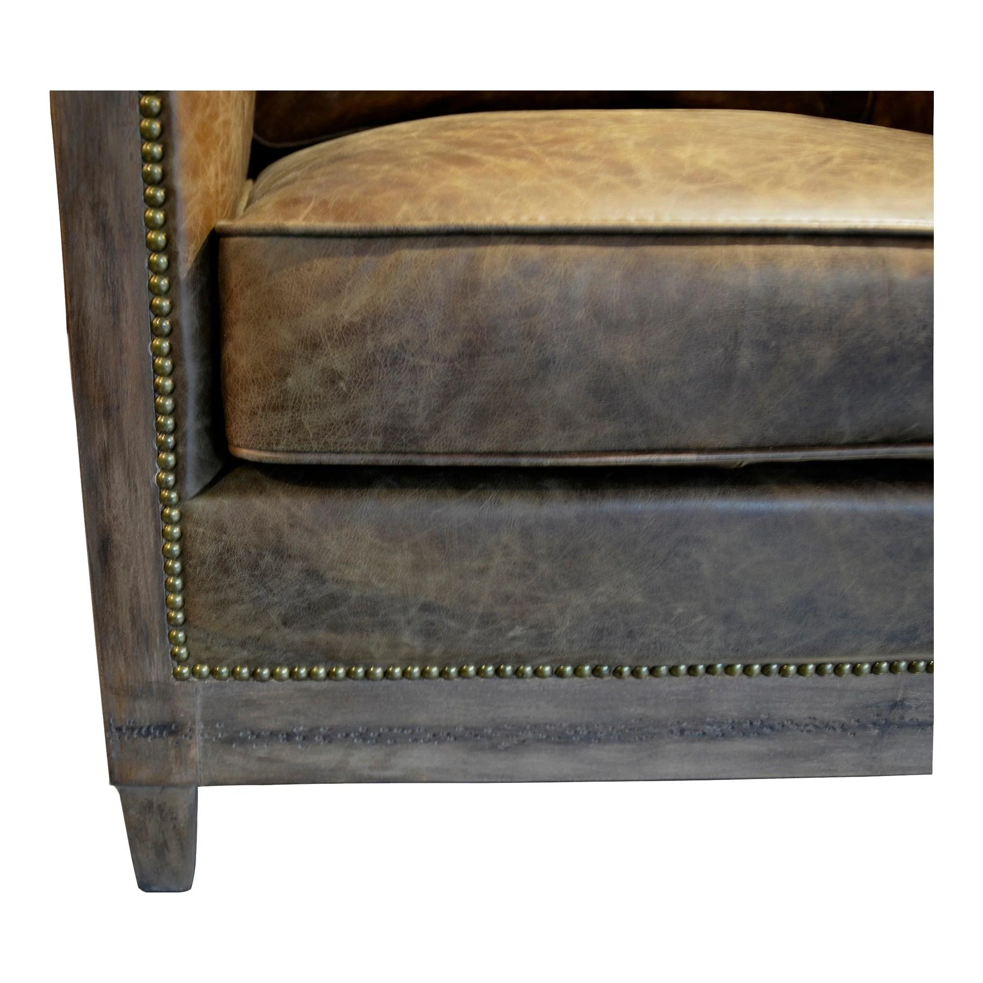 Darlington Club Chair Grazed Brown Leather - Remutear