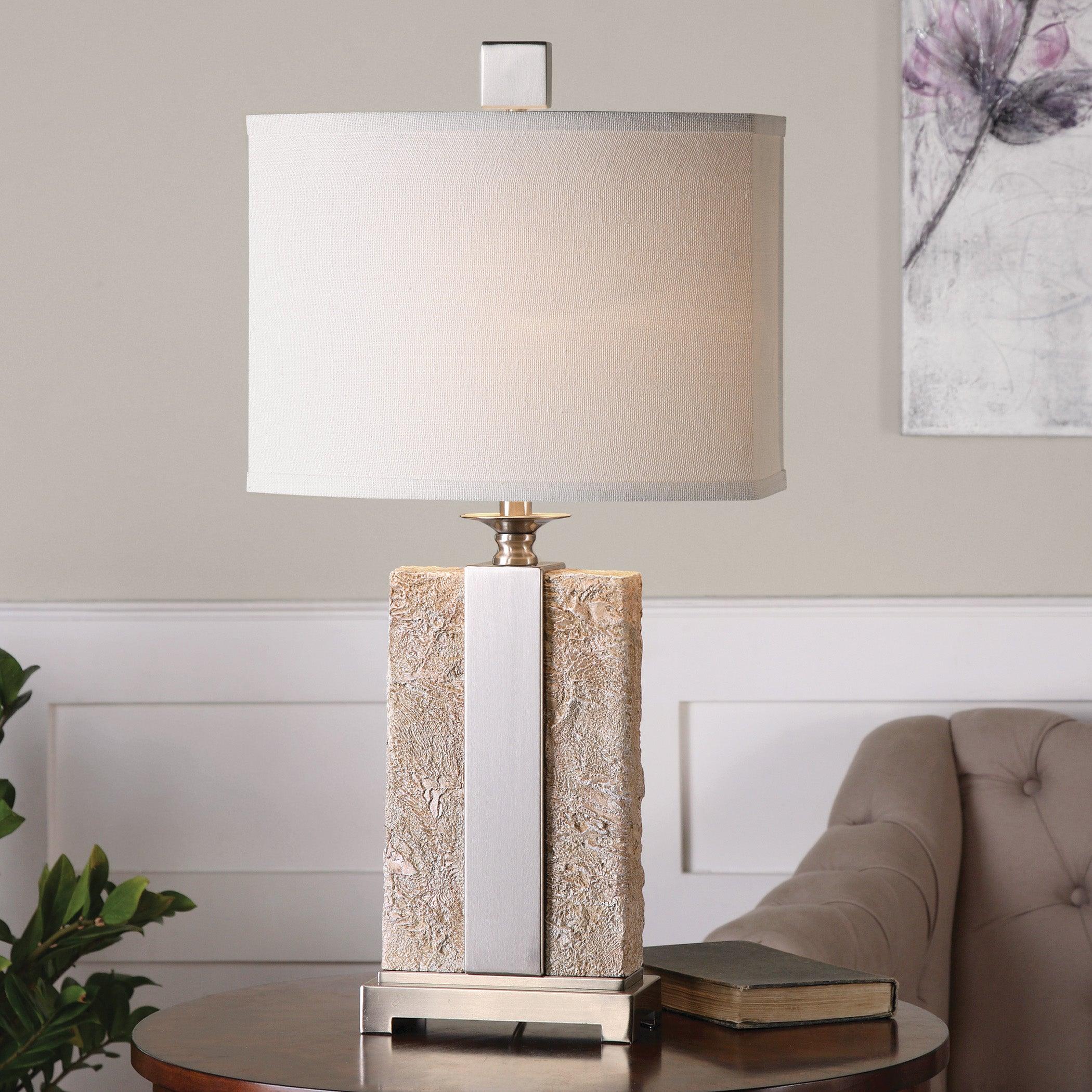 BONEA STONE IVORY TABLE LAMP - Remutear