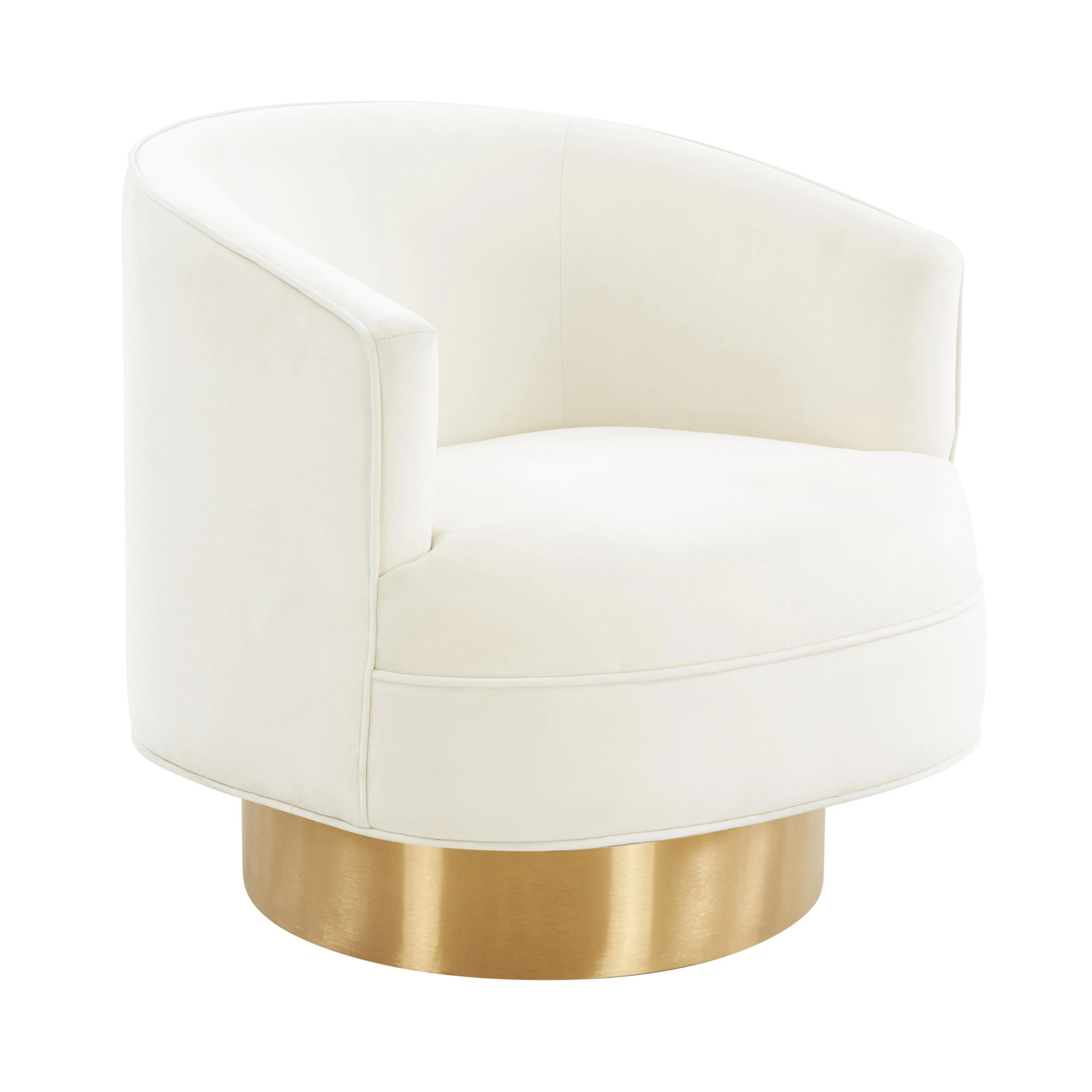 Stella Cream Velvet Swivel Chair - Remutear