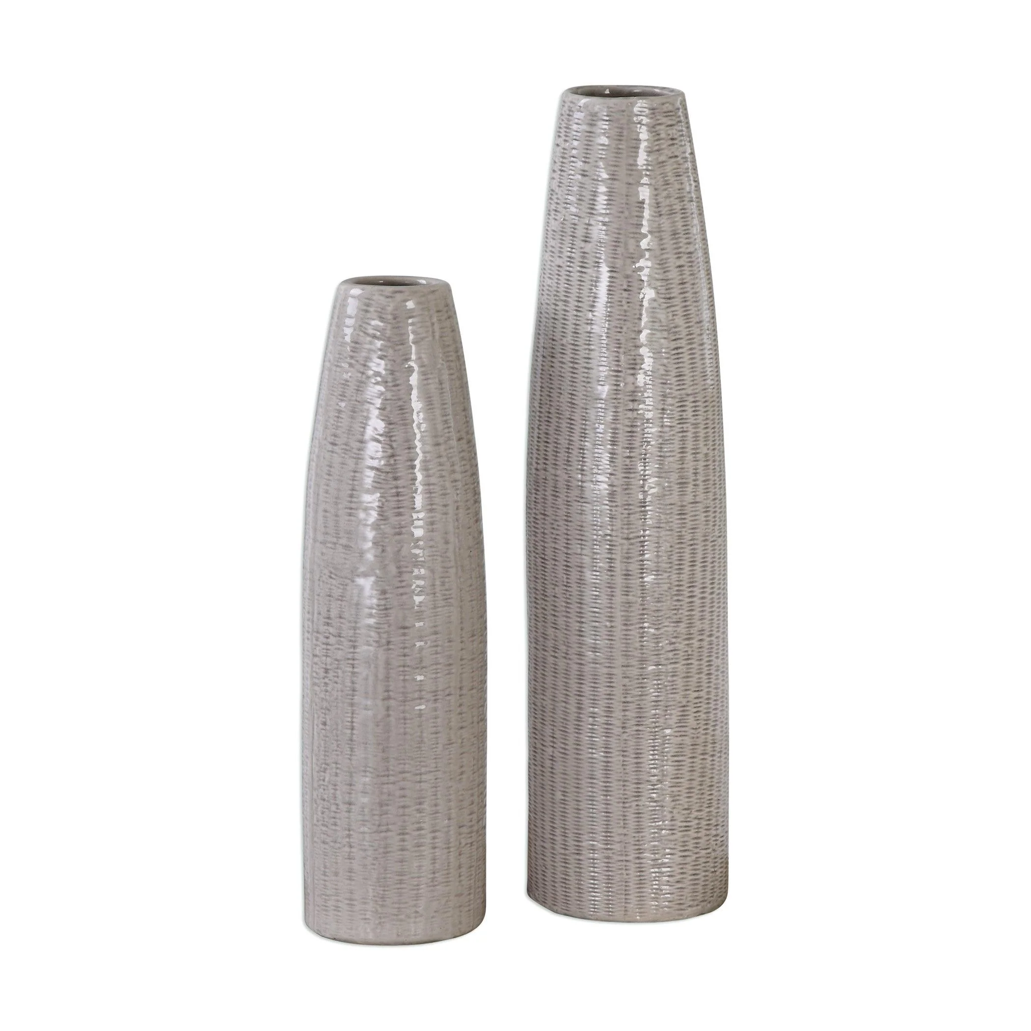 SARA TEXTURED CERAMIC VASES SET OF 2 - Remutear